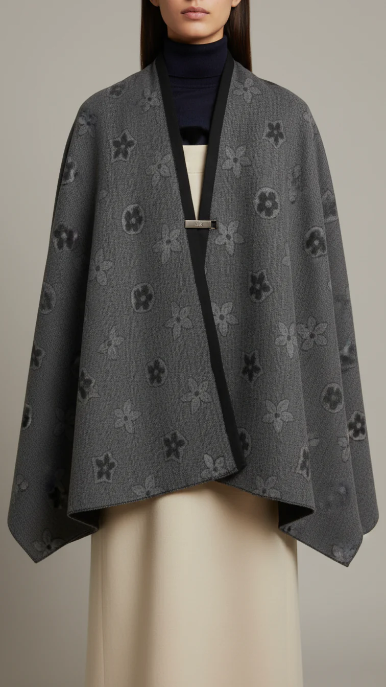 Black Winter Capeshawl PW5682 - Image 2