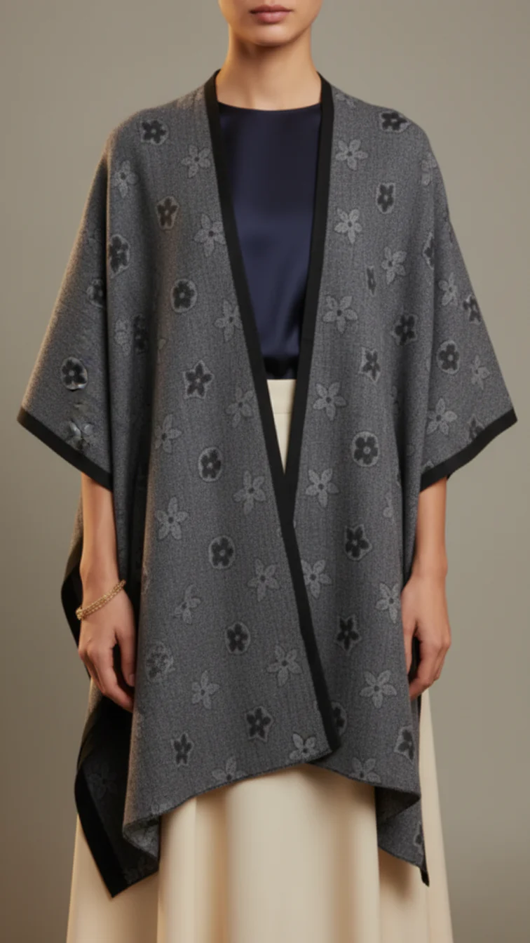 Black Winter Capeshawl PW5682 - Image 3