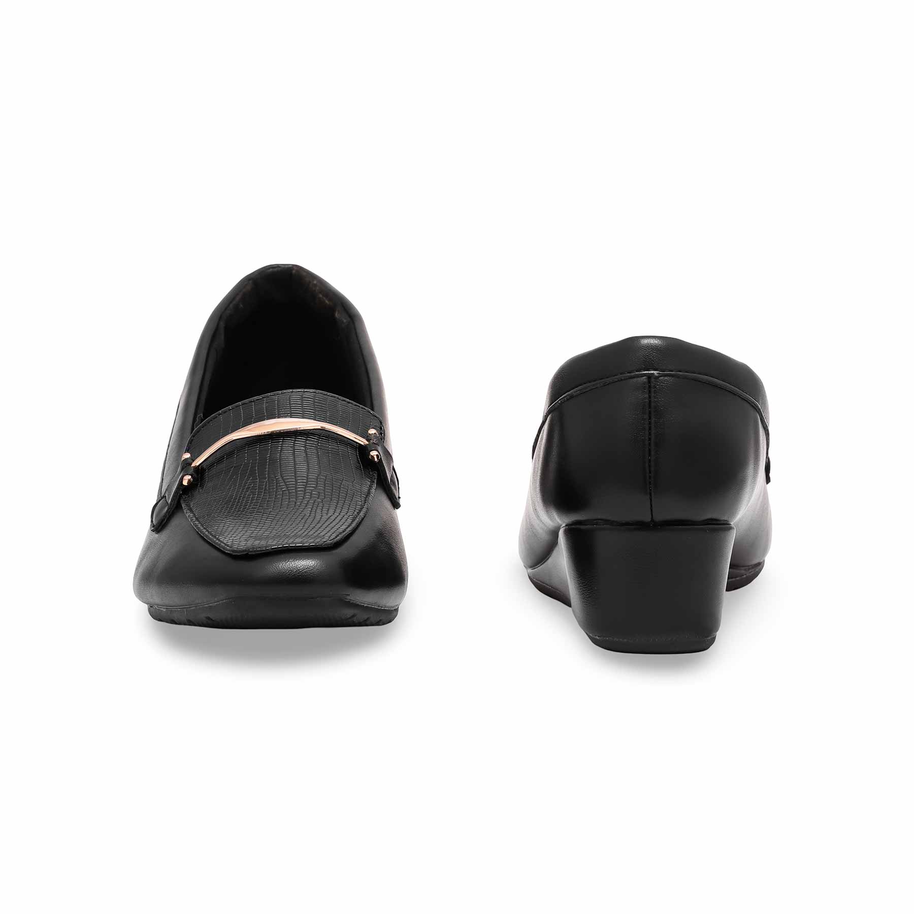 Black Winter Court Shoes WN7450 - Image 4