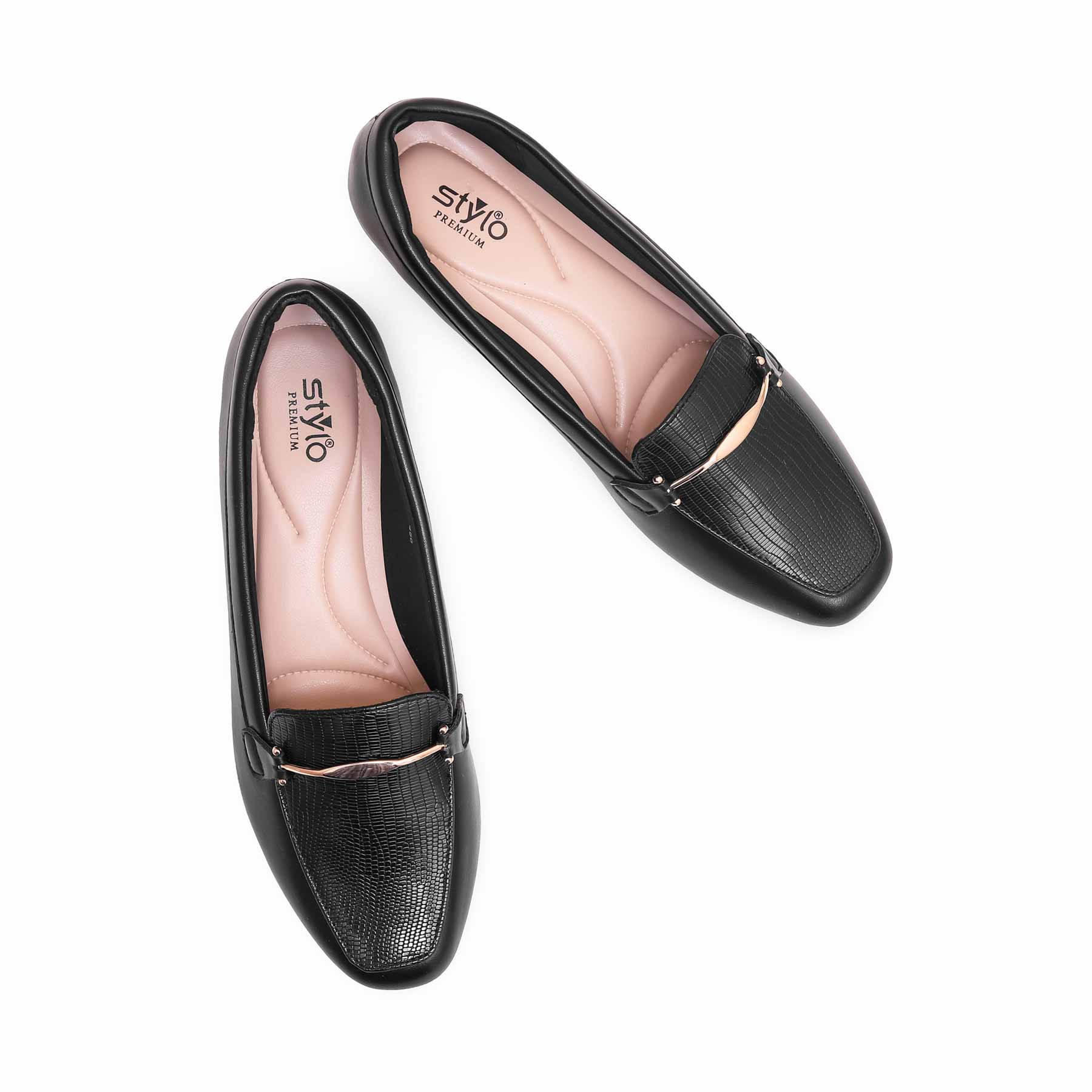 Black Winter Court Shoes WN7450 - Image 5