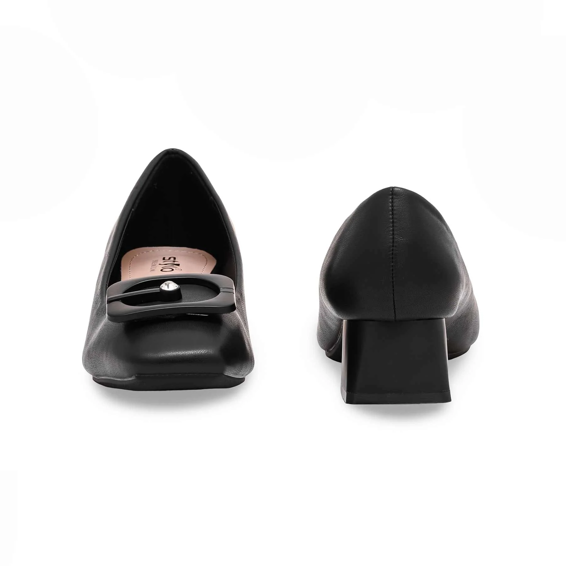 Black Winter Court Shoes WN7452 - Image 3