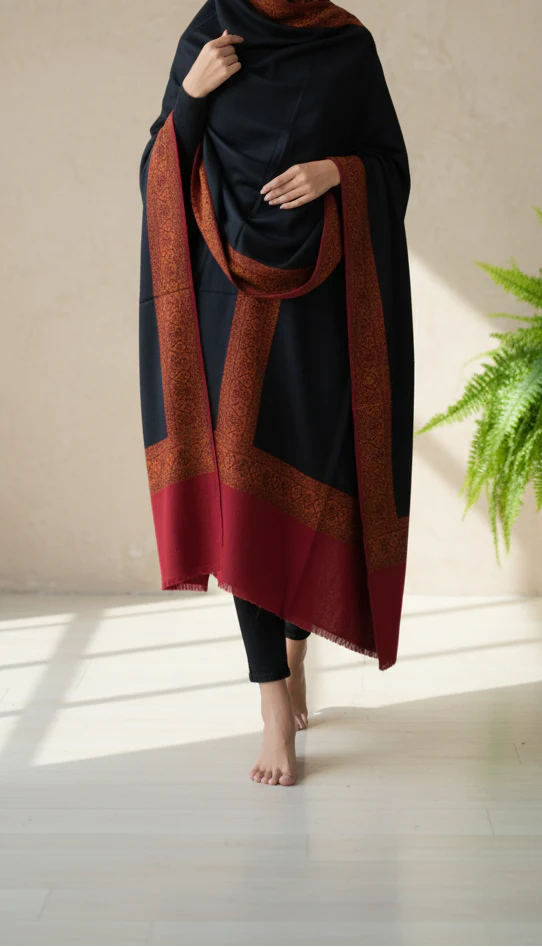 Black Winter Shawl PW5850 - Image 2