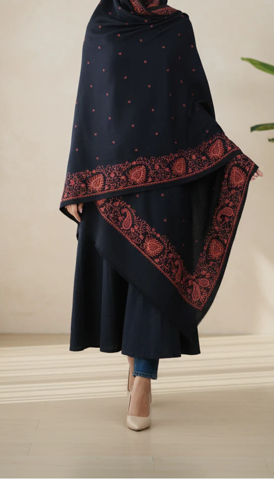 Black Winter Shawl PW5859 - Image 2