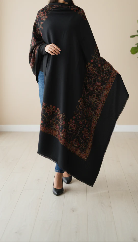 Black Winter Shawl PW5865 - Image 2