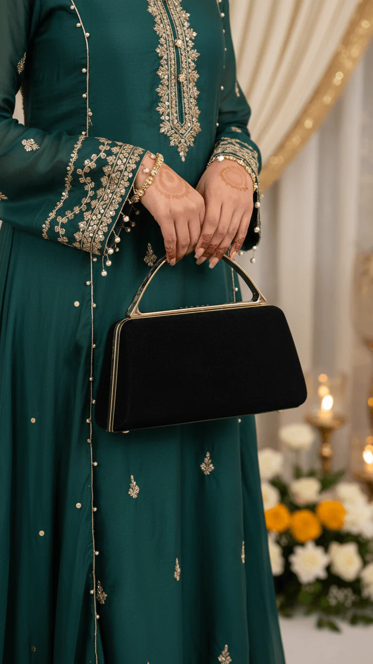 Black Women Fancy Clutch P15709