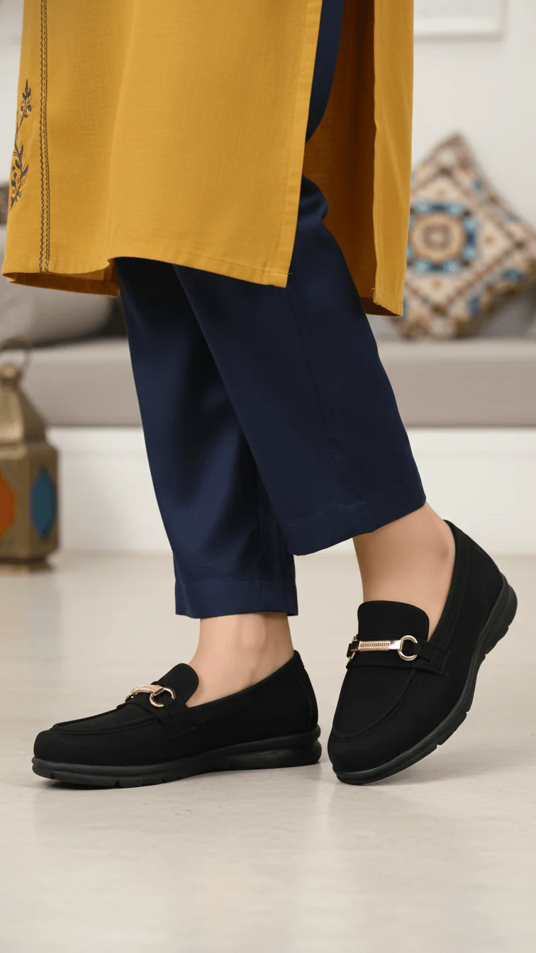 Black Women Moccasin WN4537