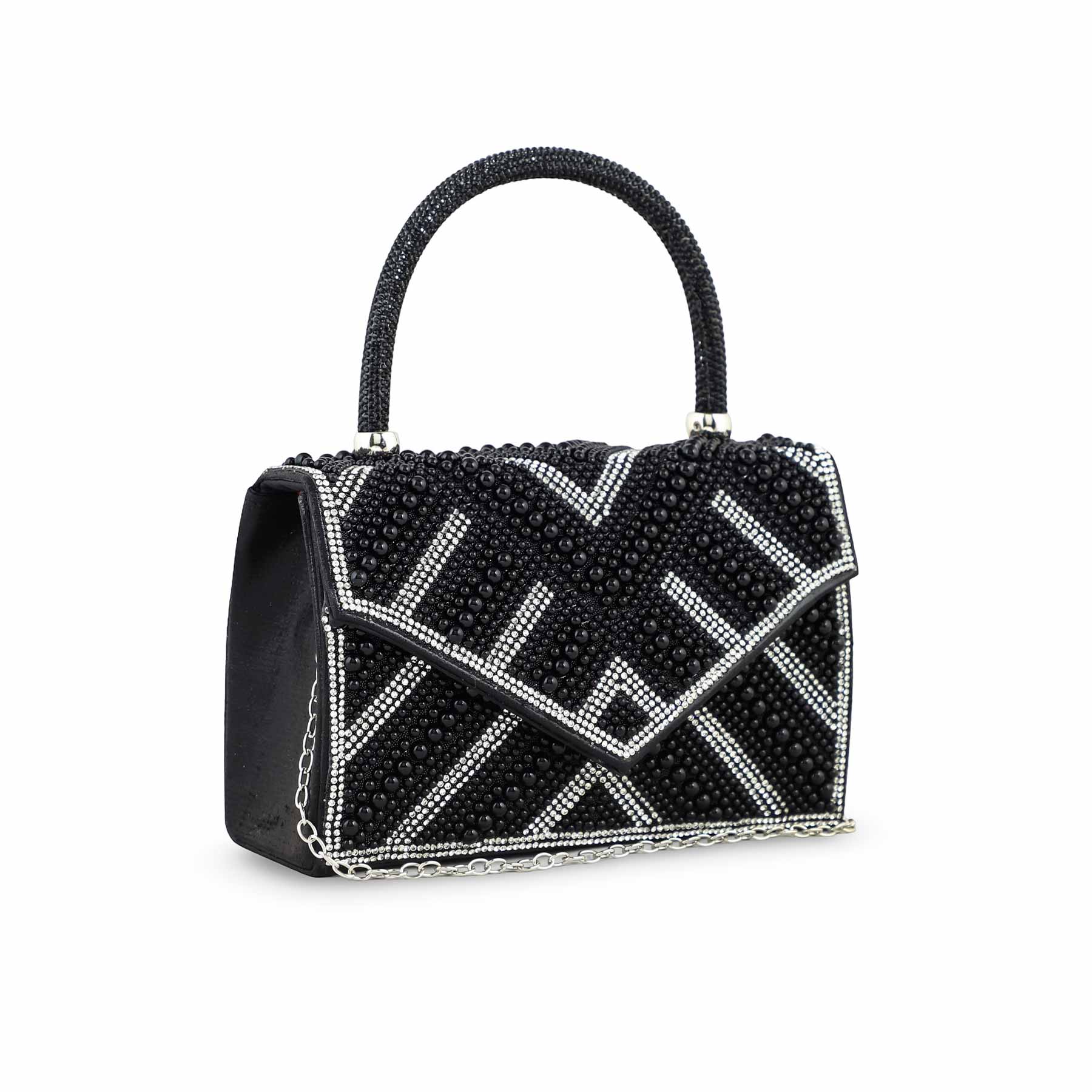 Blkwht Bridal Clutch P24366 - Image 3