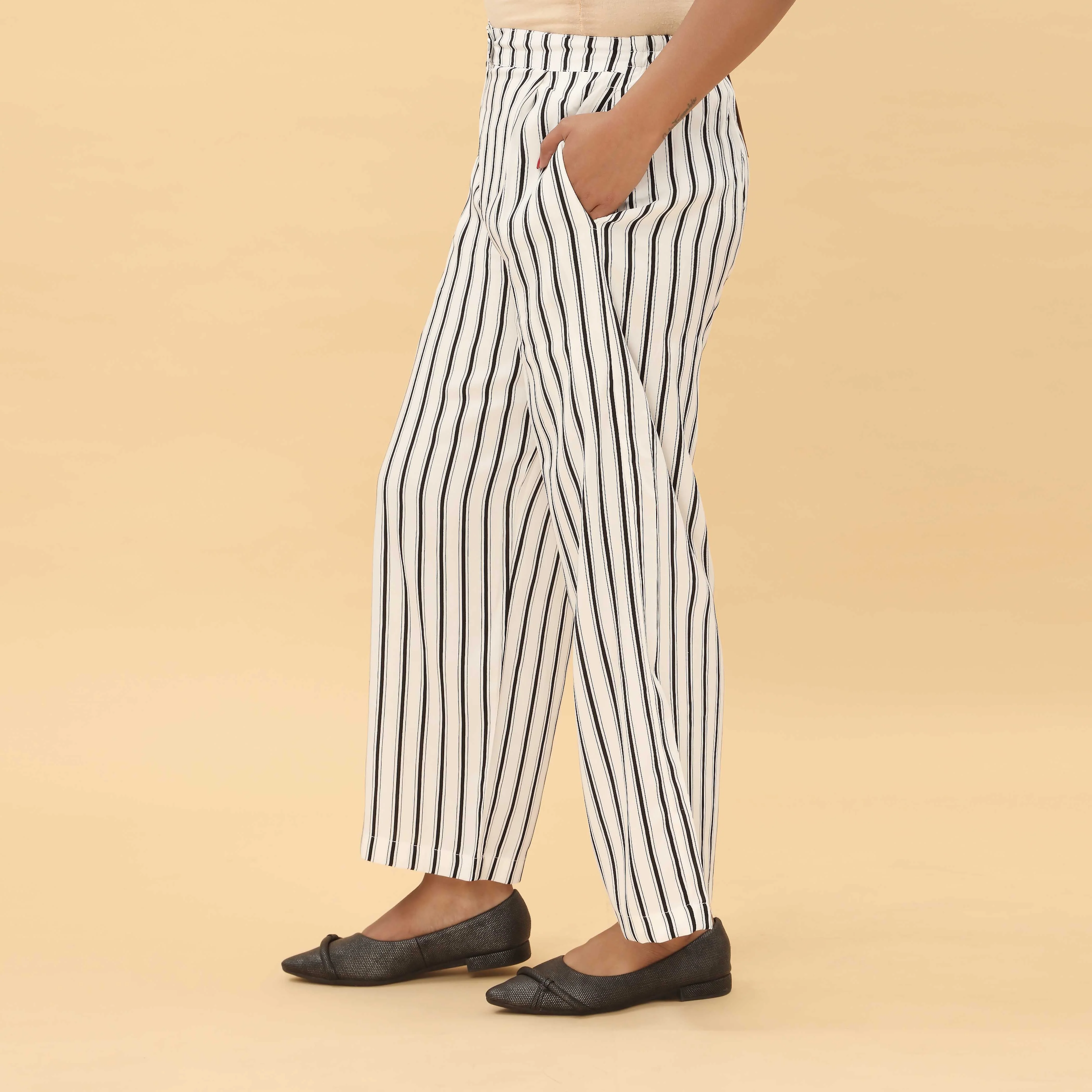 Blkwht Cotton Cambric Trouser PL5029 - Image 2