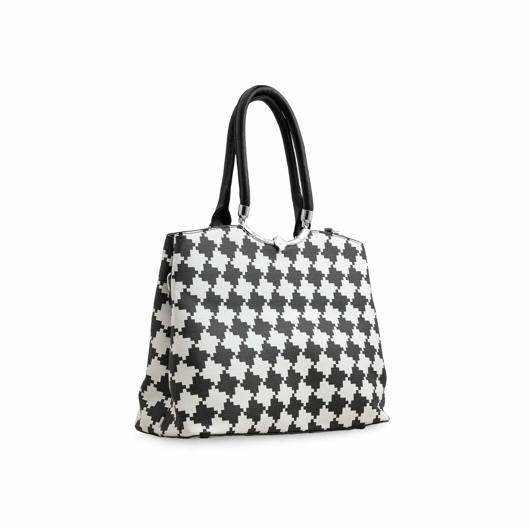 Blkwht Formal Hand Bag P36282 - Image 2