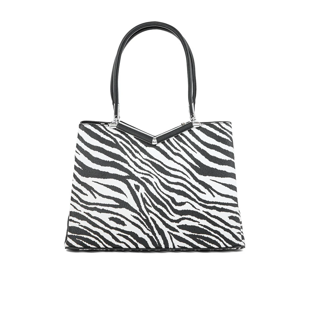 Blkwht Formal Hand Bag P36287 - Image 4