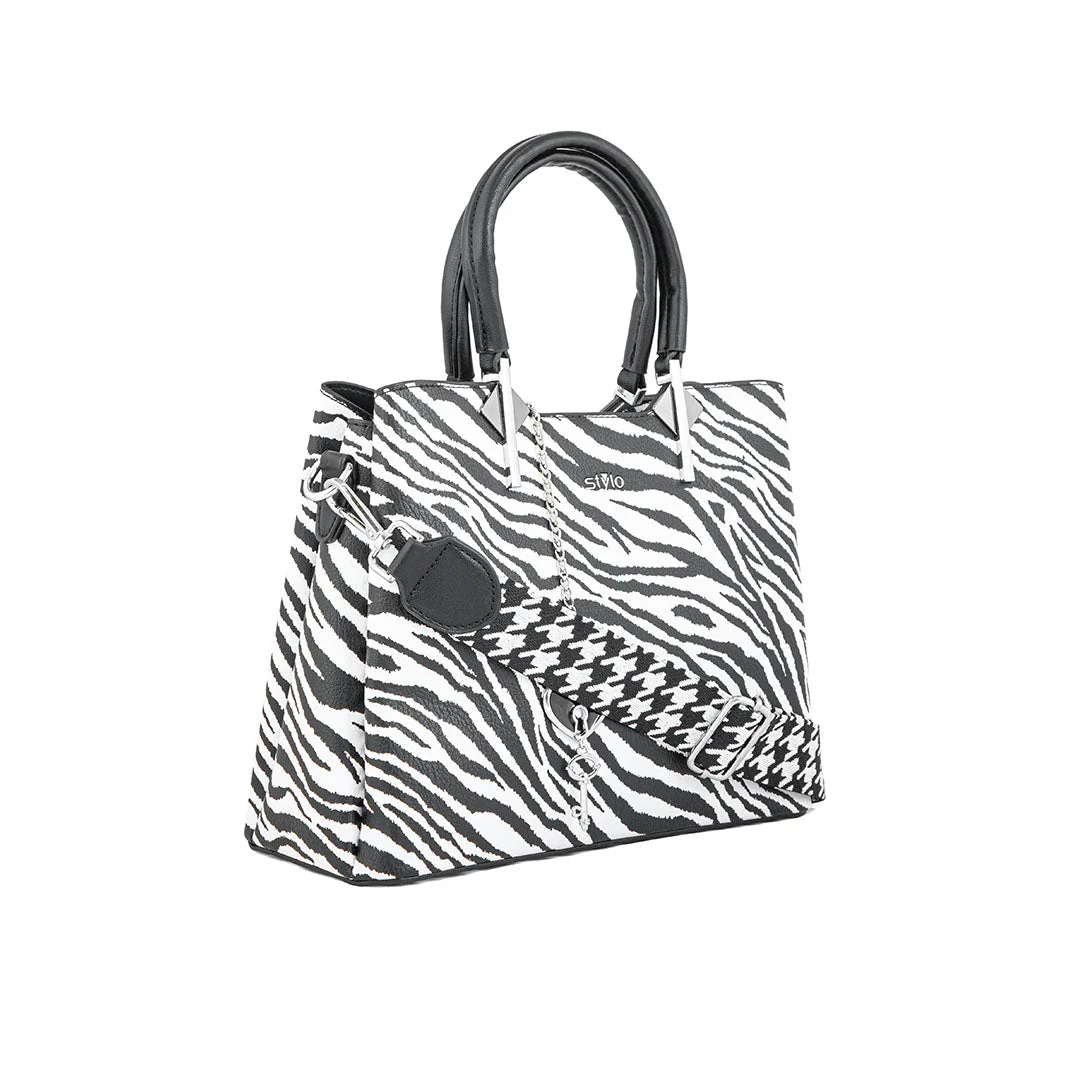 Blkwht Formal Hand Bag P36288 - Image 3