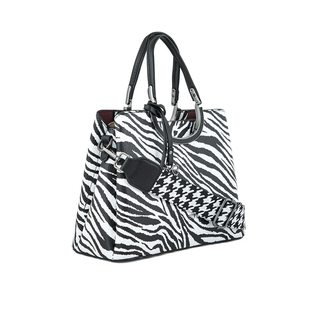 Blkwht Formal Hand Bag P36292 - Image 3