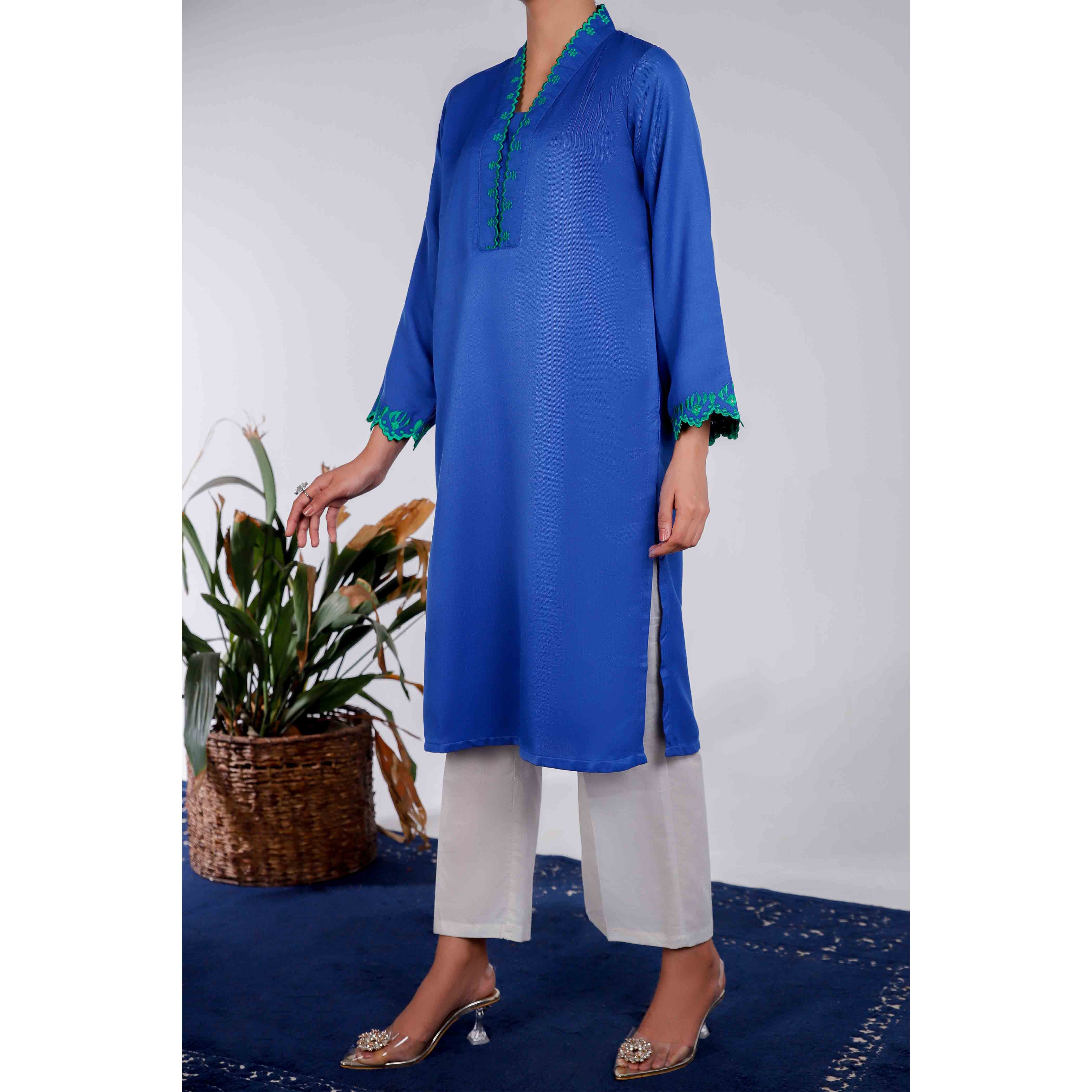 1PC- Solid Acrylic Shirt PW3013 - Image 2