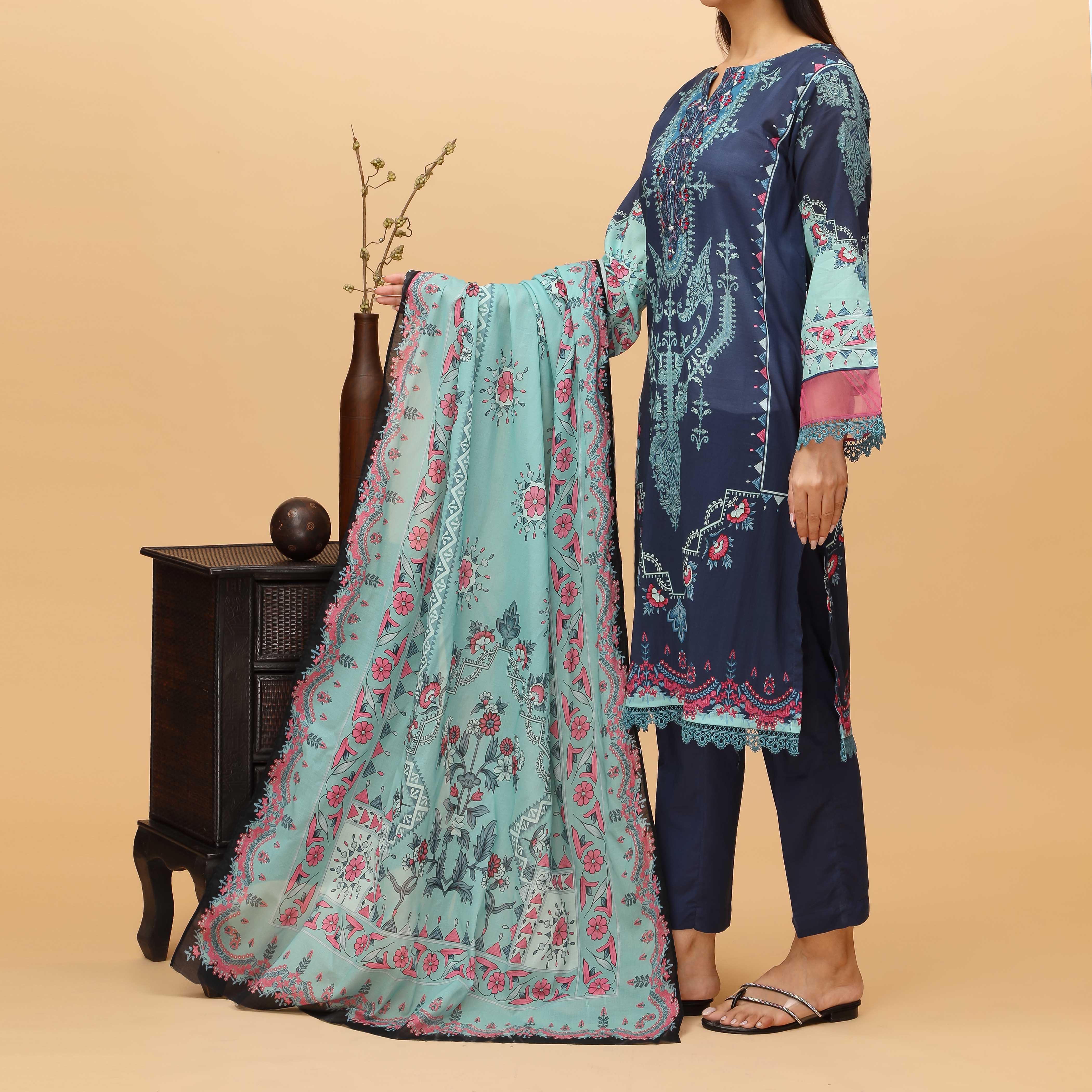 3PC Digital Printed Lawn Suit PS4321 - Image 2