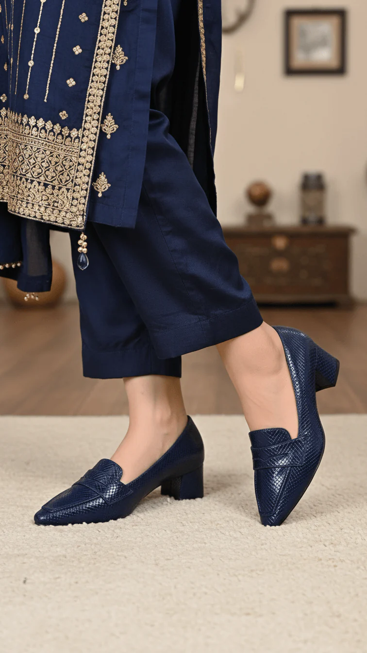 Blue Court Shoes For Ladies WN7528 - Image 2