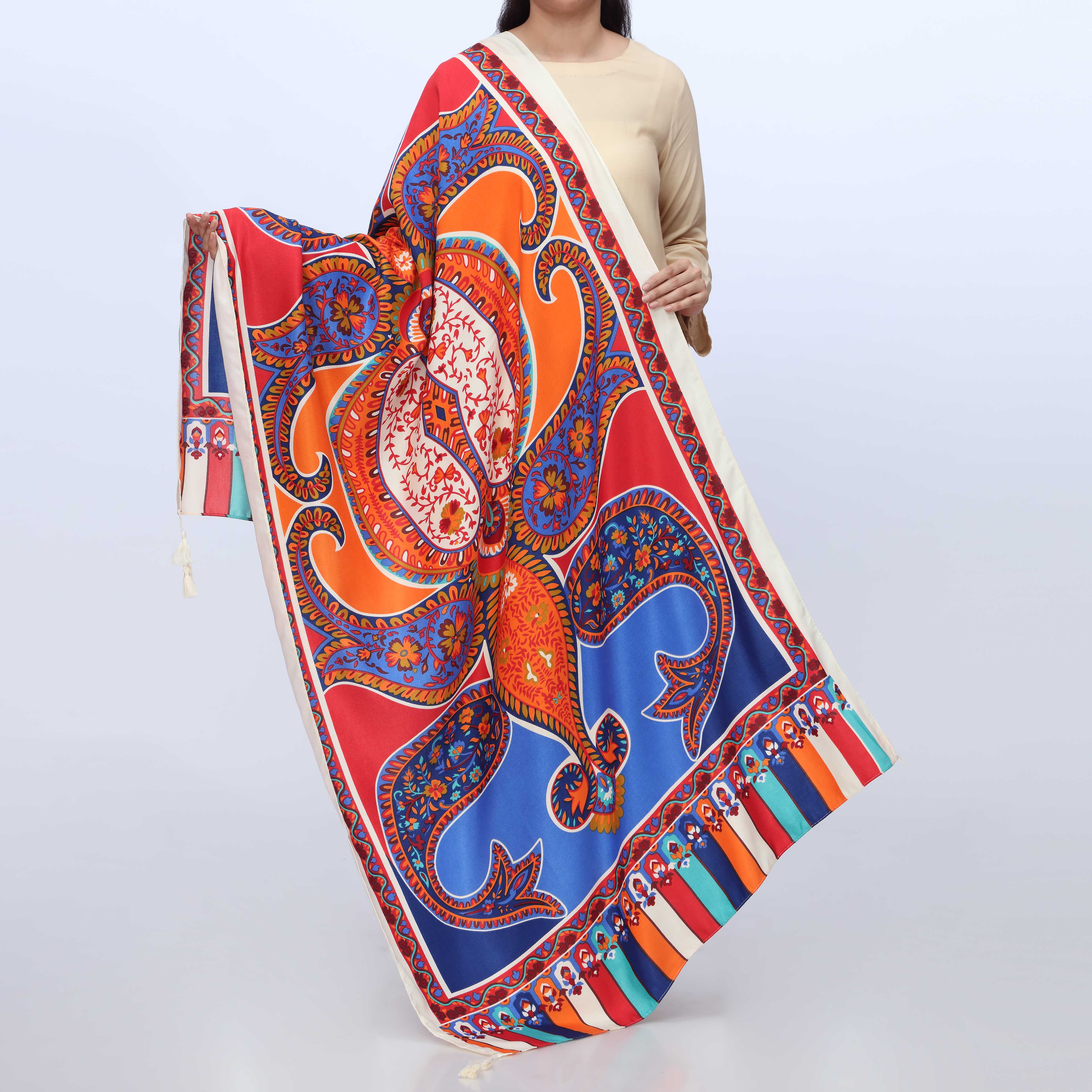 Blue Digital Printed Dupatta PW3770