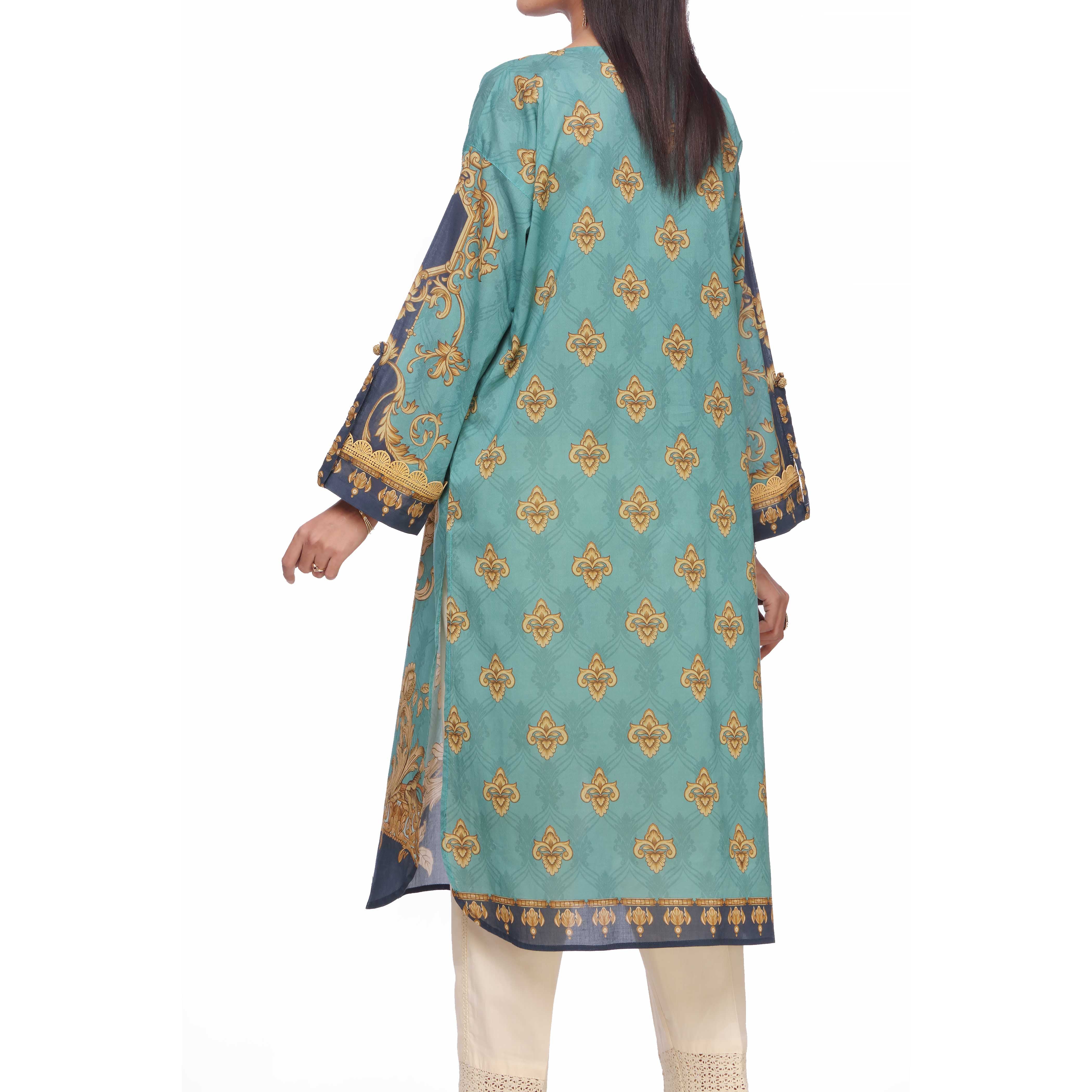Blue Digital Printed Lawn Embroidered Shirt PS2365 - Image 3