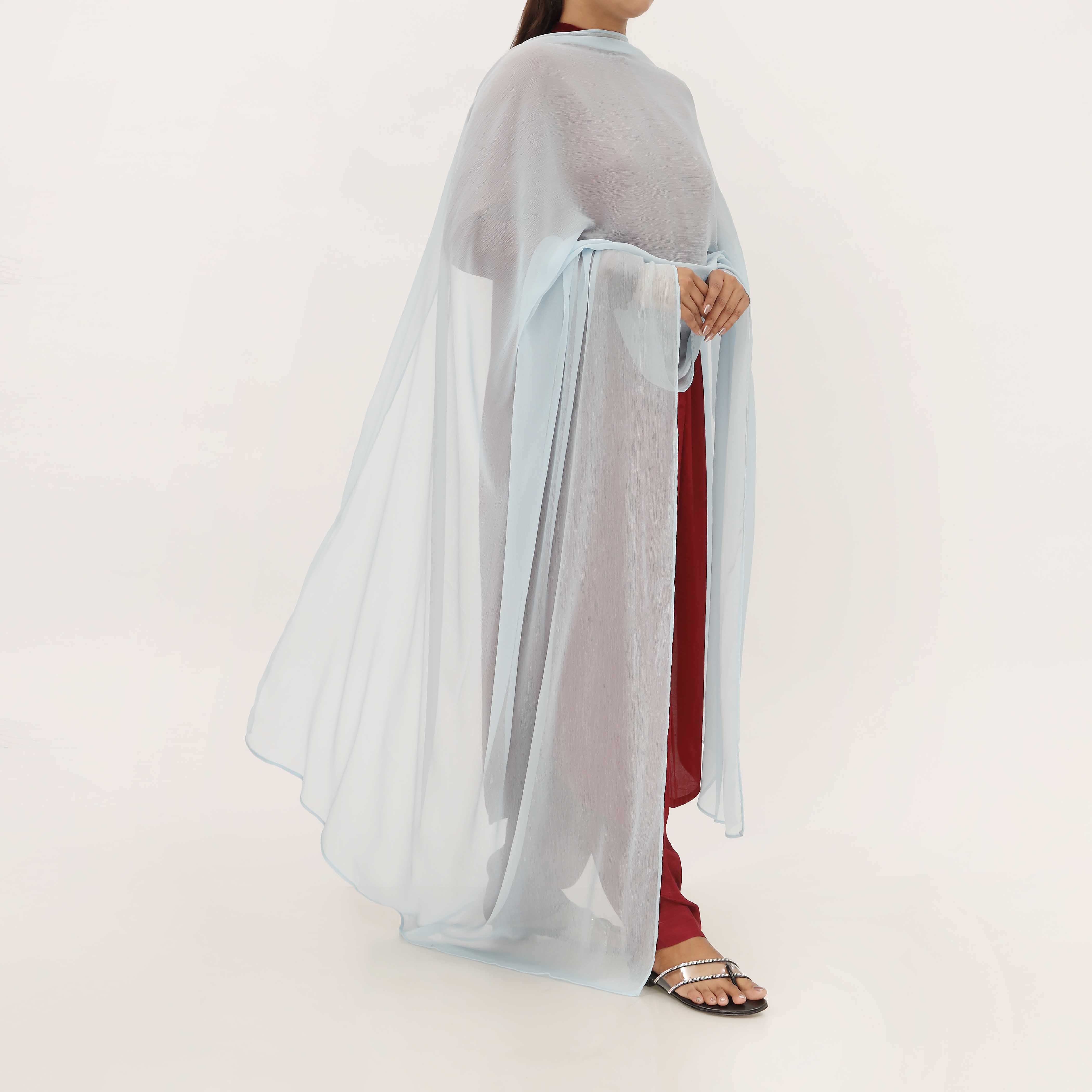 Blue Dyed Chiffon Dupatta PD5578 - Image 3
