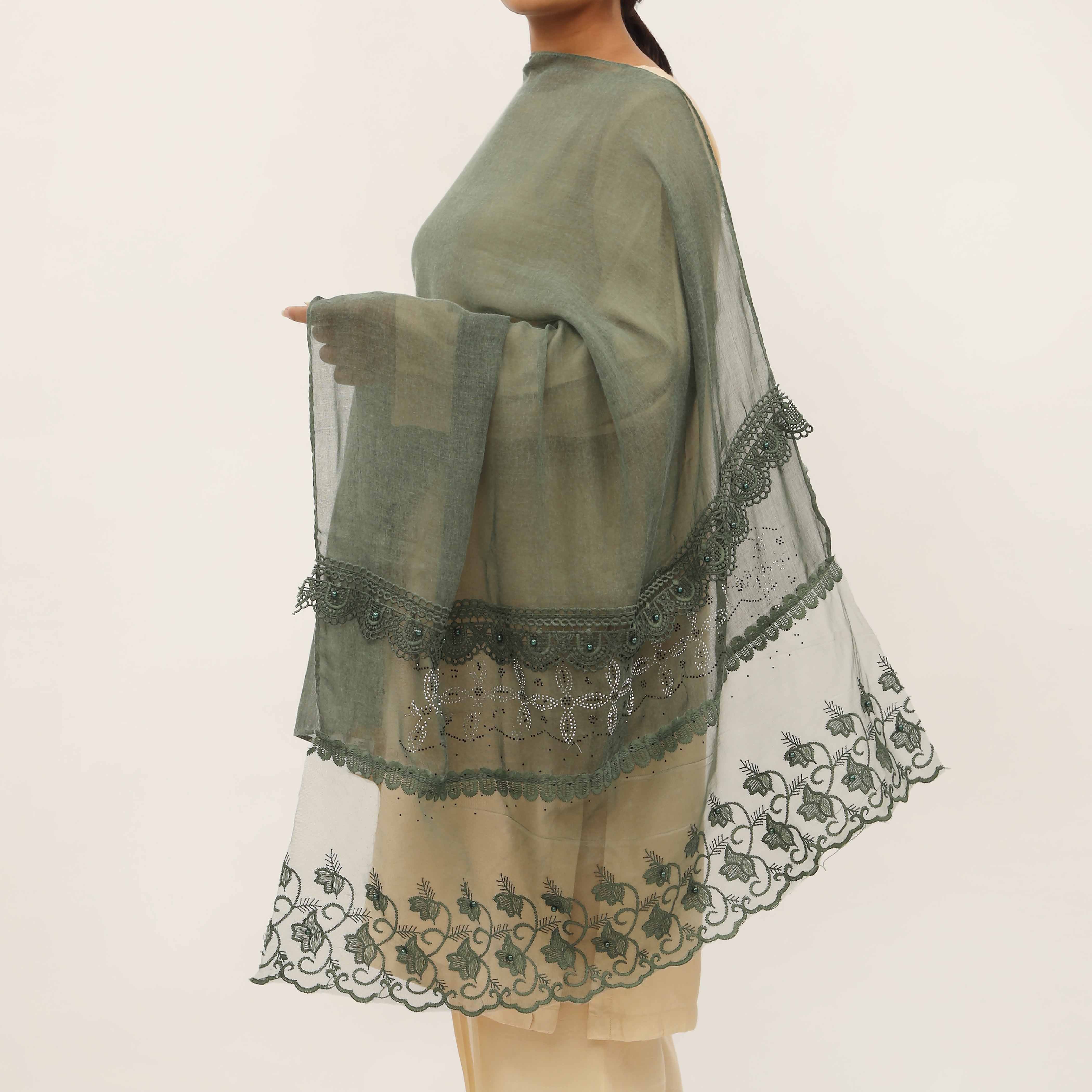 Blue Embroidered Stole PD5288 - Image 2