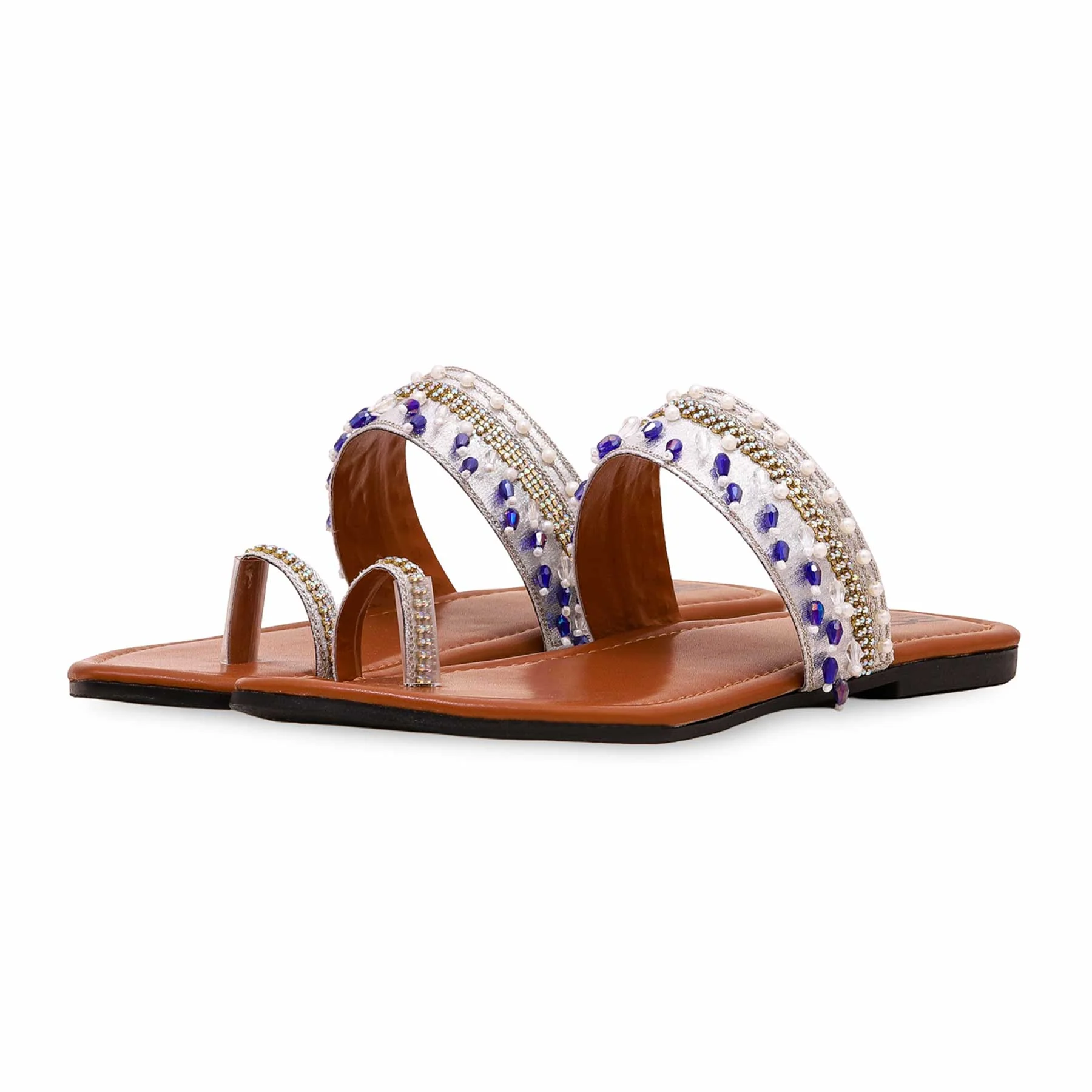 Blue Ethnic Chappal For Women EC0211 - Image 2