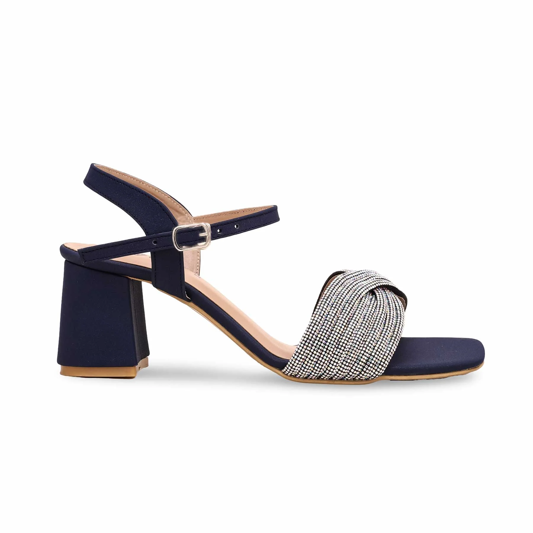 Blue Fancy Block Heel Sandal FN6009 - Image 2