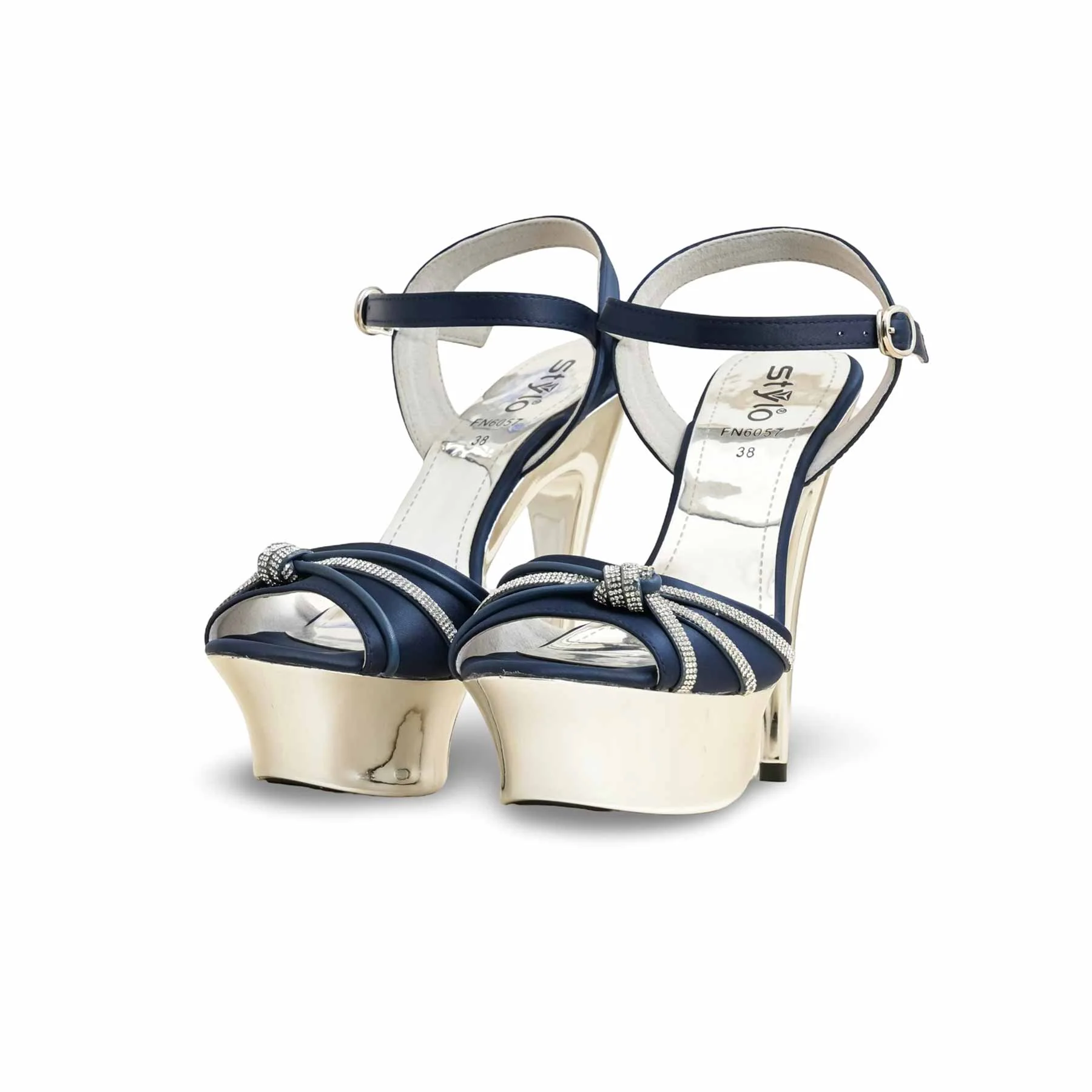 Blue Fancy Bridal Sandal FN6057 - Image 4