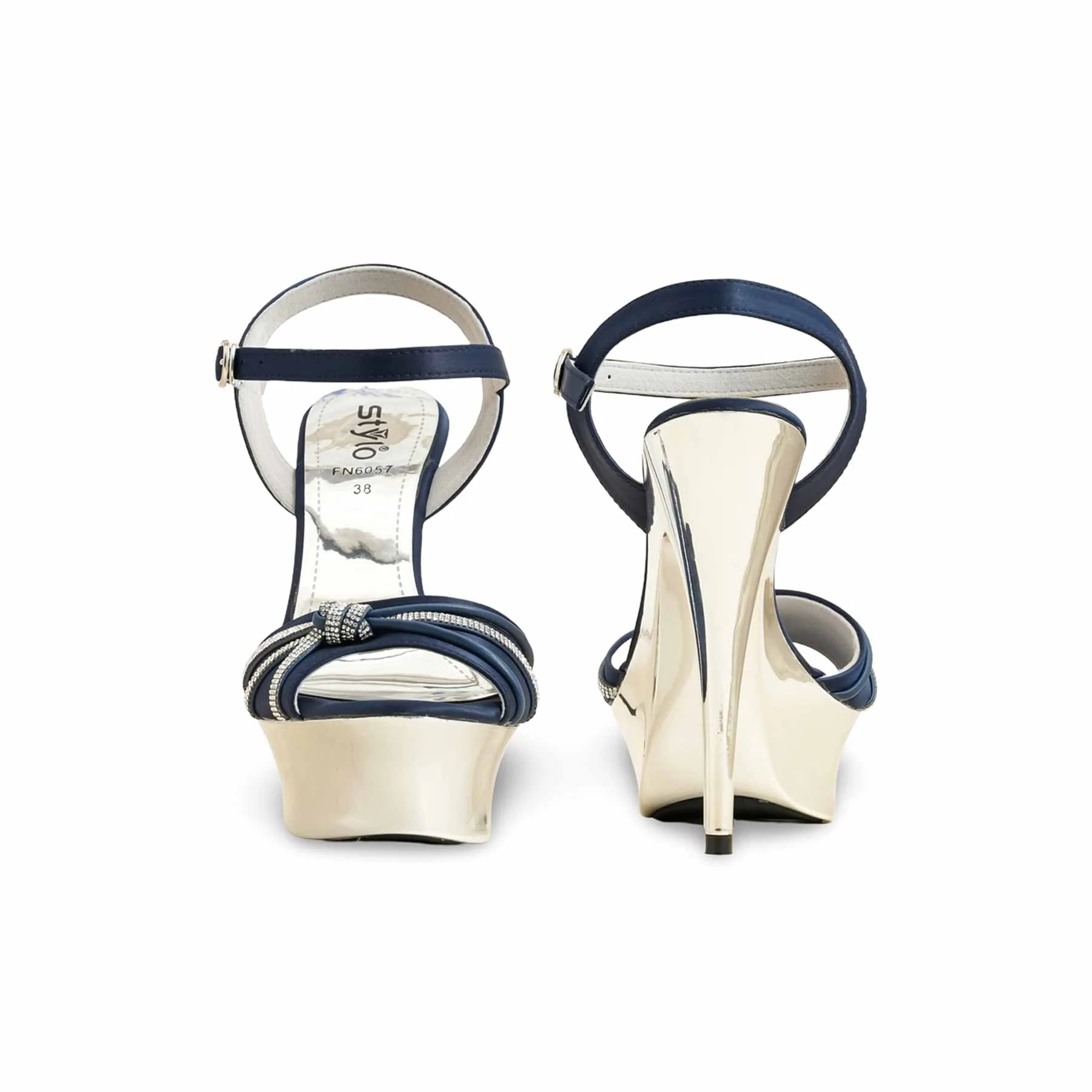 Blue Fancy Bridal Sandal FN6057 - Image 5