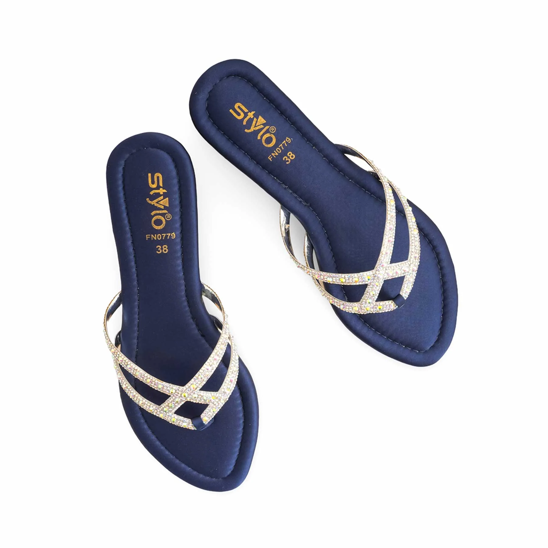 Blue Fancy Chappal For Women FN0779 - Image 5
