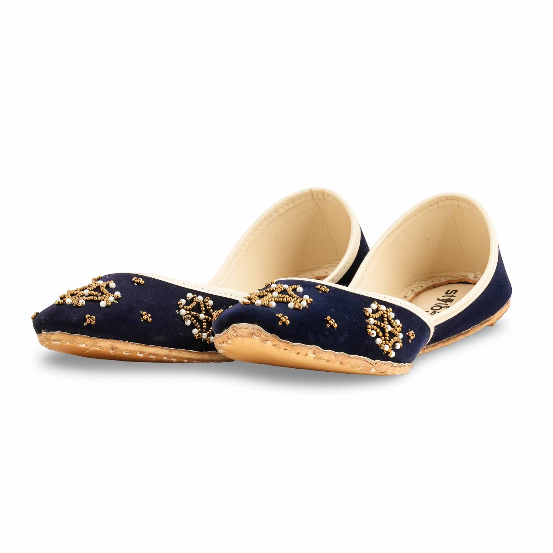 Blue Fancy Khussa For Women EC8560 - Image 3