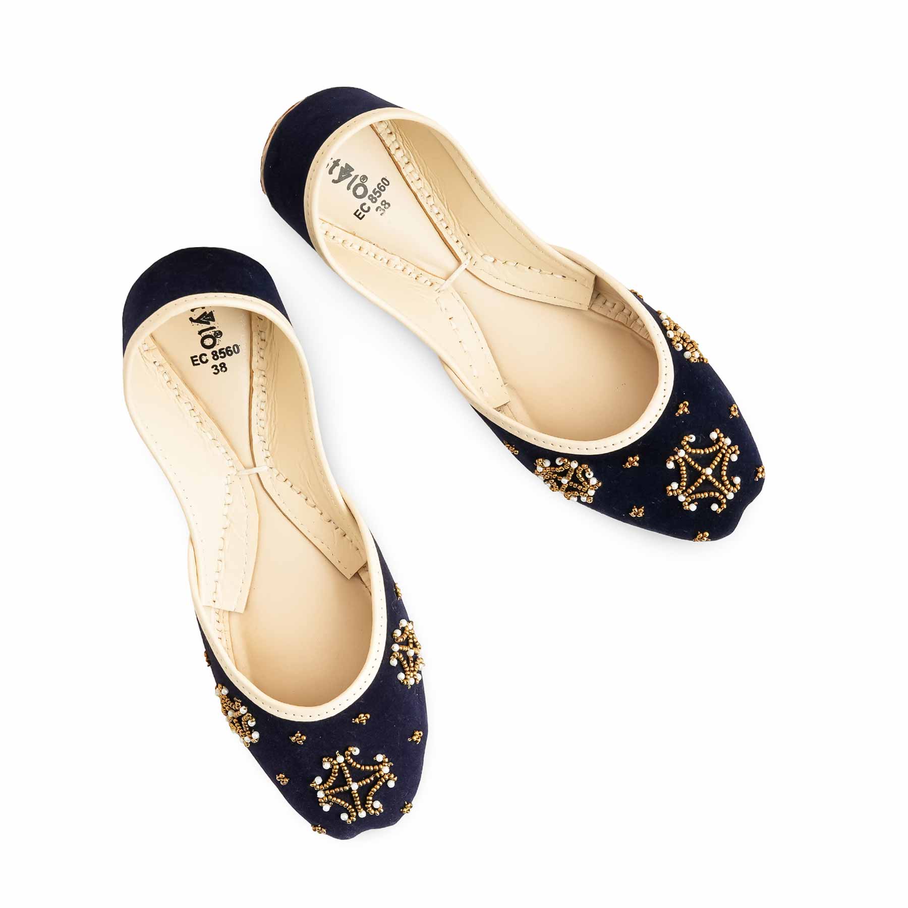 Blue Fancy Khussa For Women EC8560 - Image 5