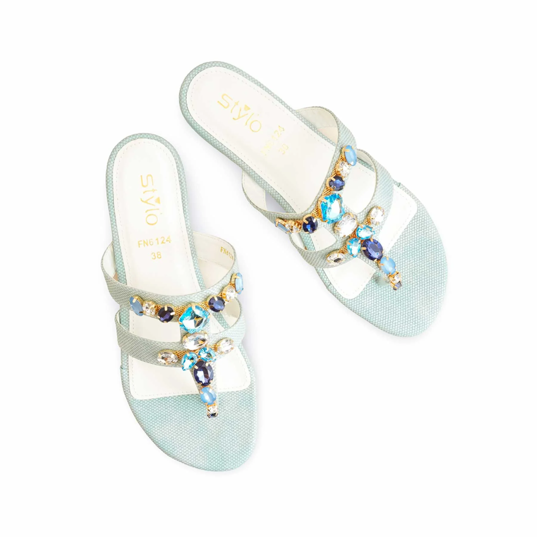Blue Fancy Chappal FN6124 - Image 5