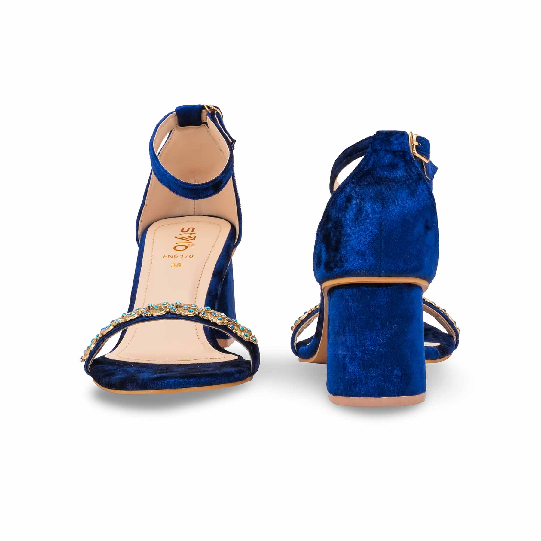 Blue Fancy Women Sandal FN6170 - Image 4
