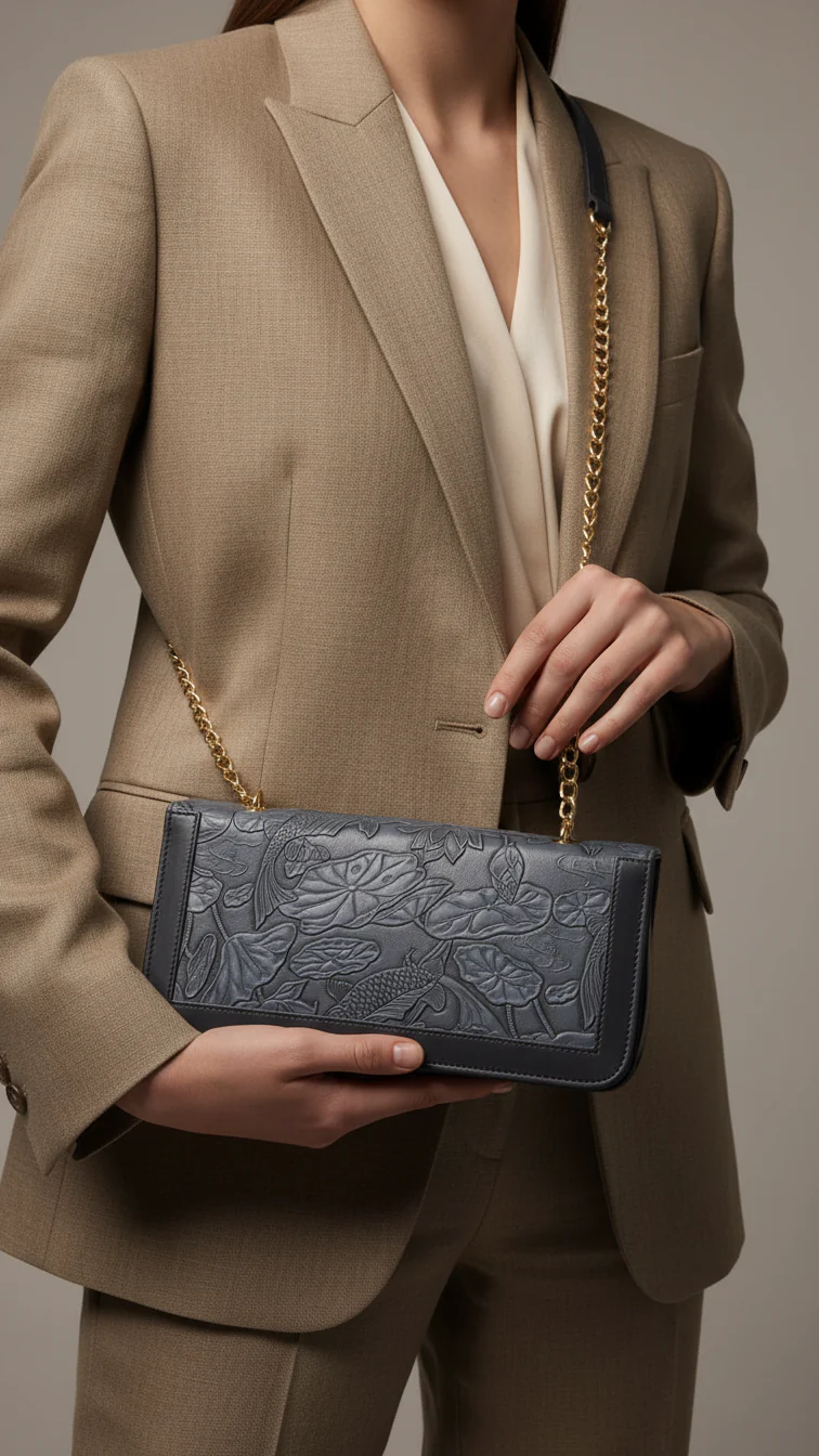 Blue Formal Shoulder Bag For Women P56309