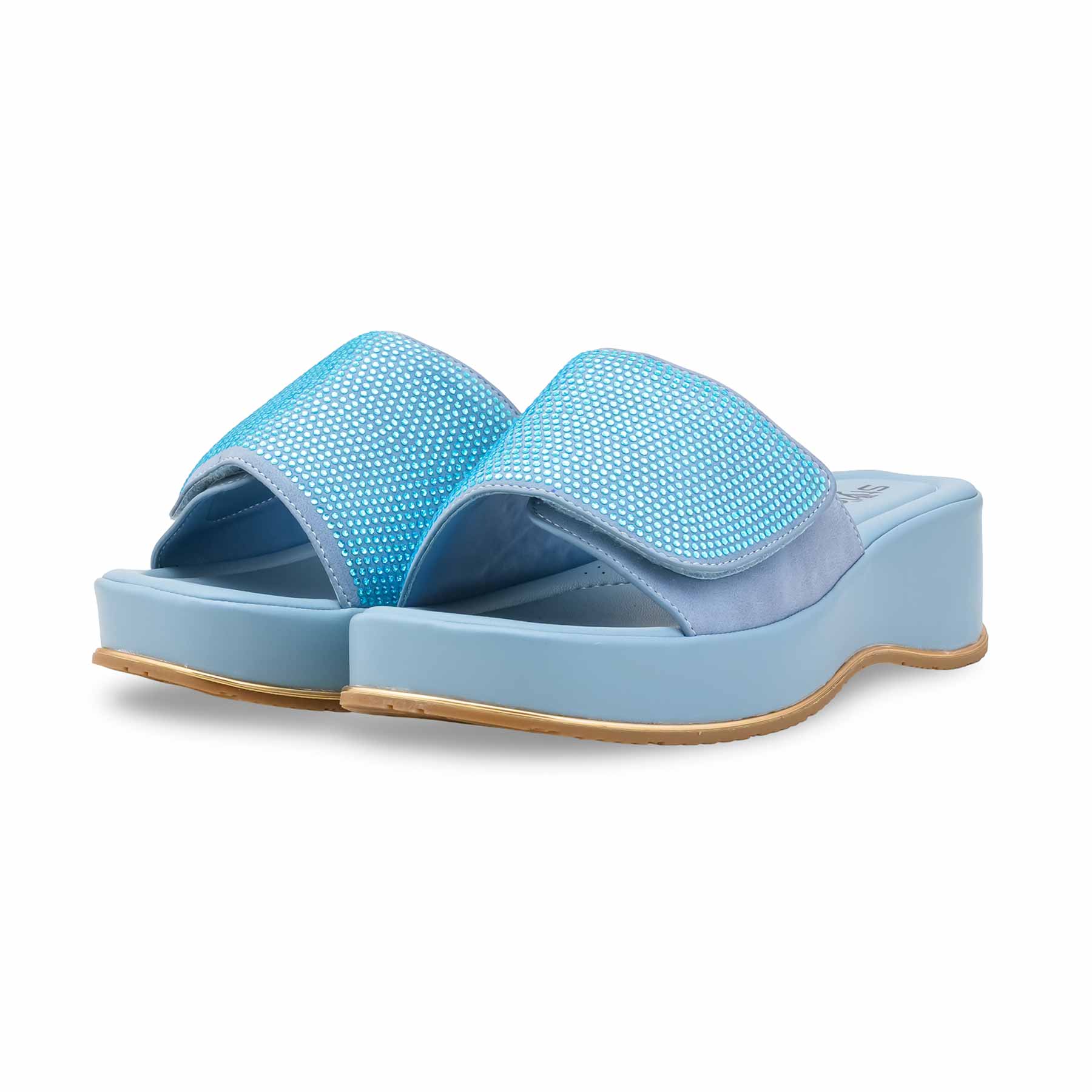 Blue Formal Slipper For Ladies PU0715 - Image 3