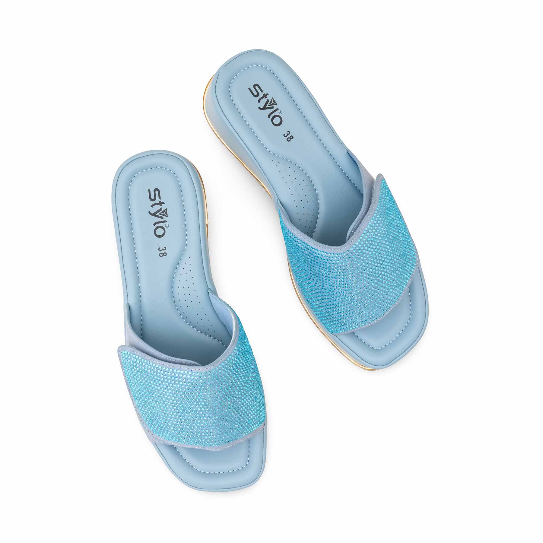 Blue Formal Slipper For Ladies PU0715 - Image 5