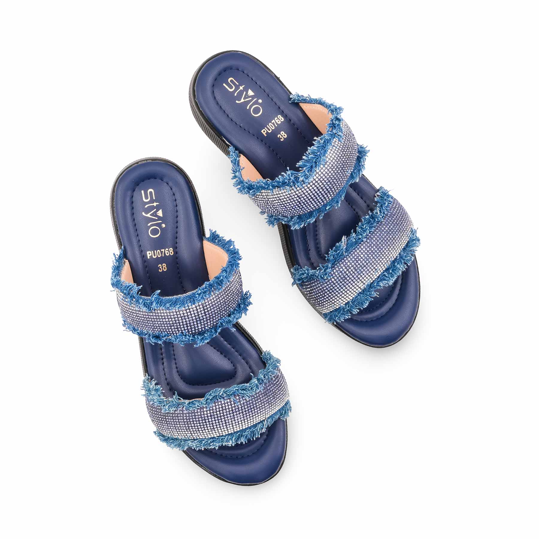 Blue Formal Slipper For Ladies PU0768 - Image 5