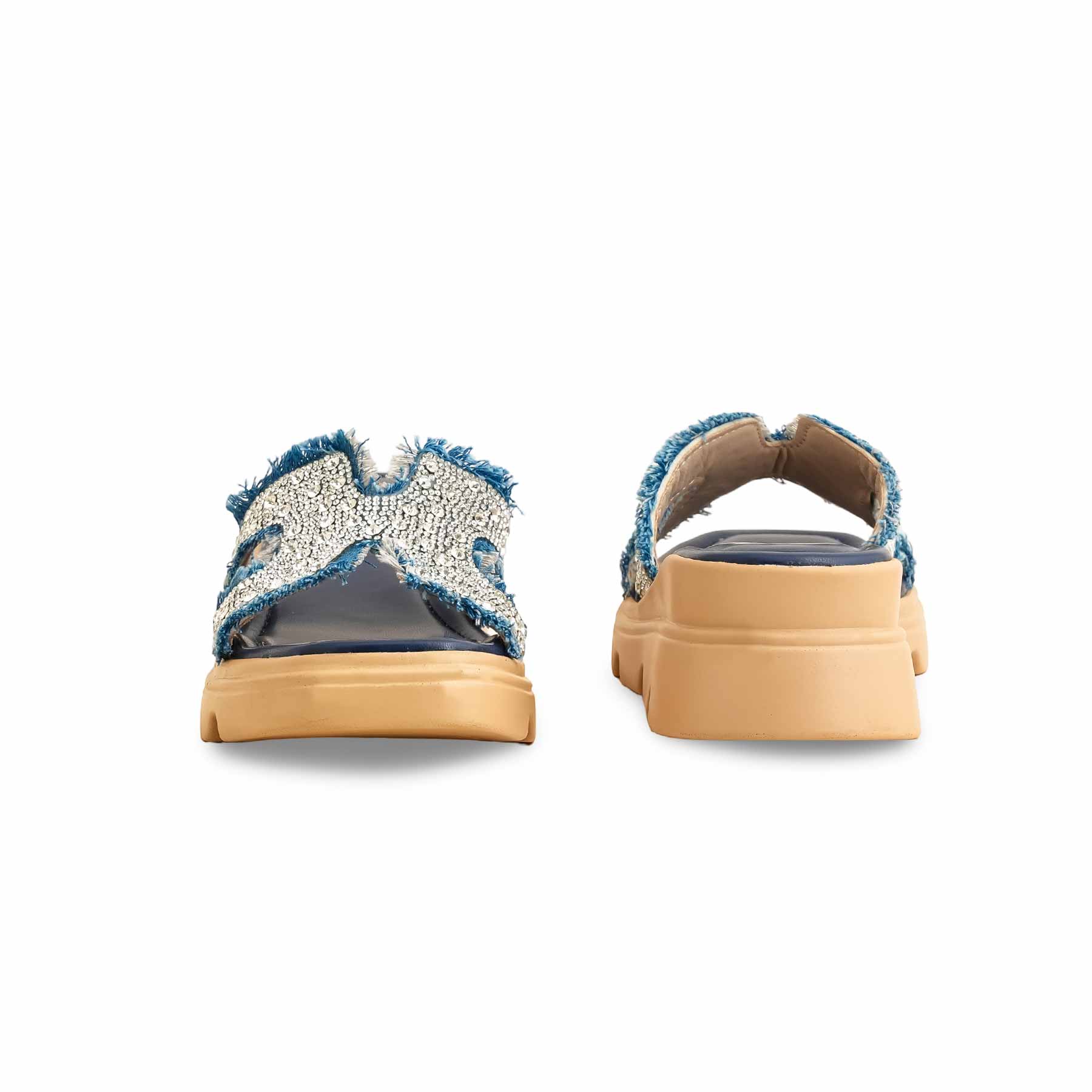 Blue Formal Slipper For Women PU0443 - Image 4