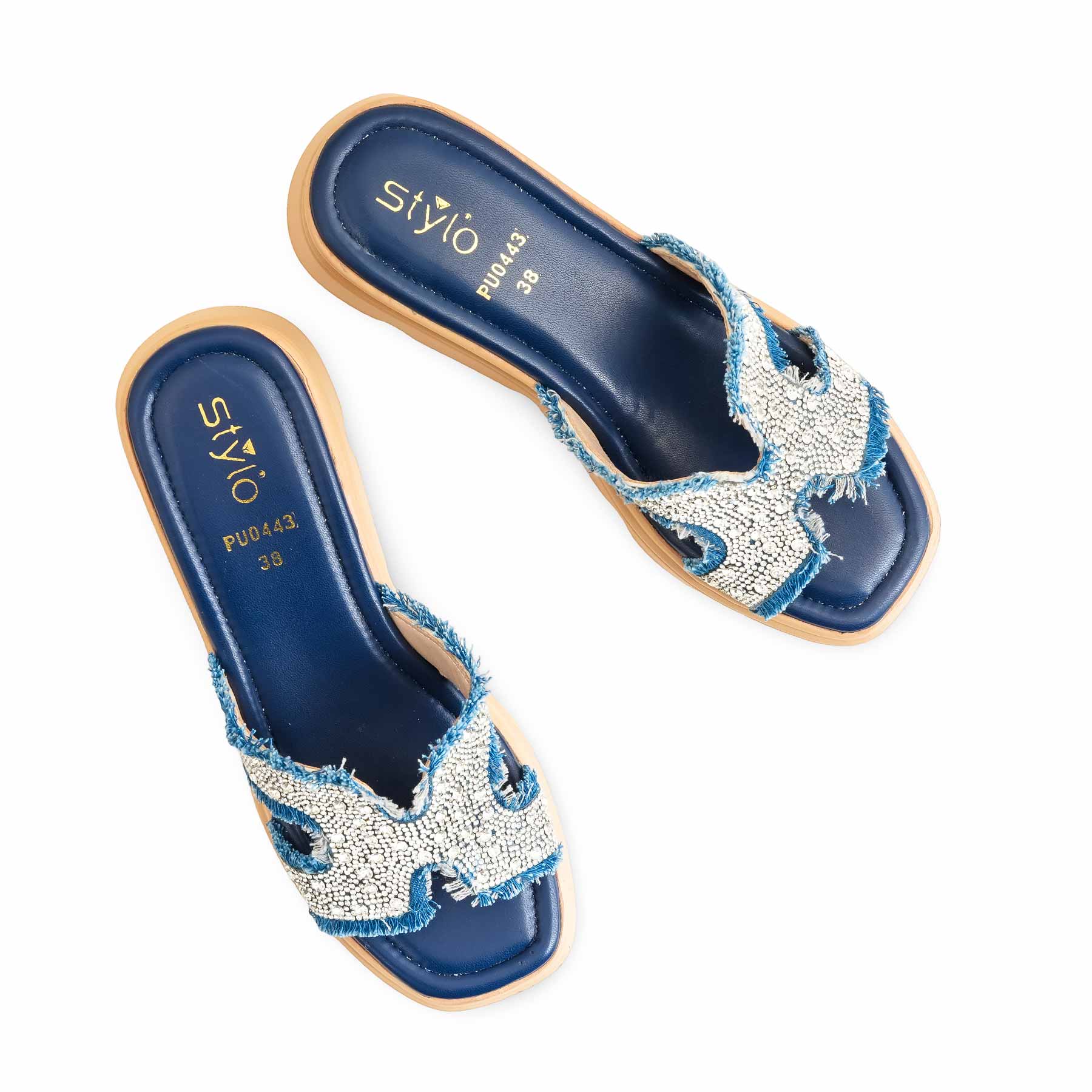 Blue Formal Slipper For Women PU0443 - Image 5