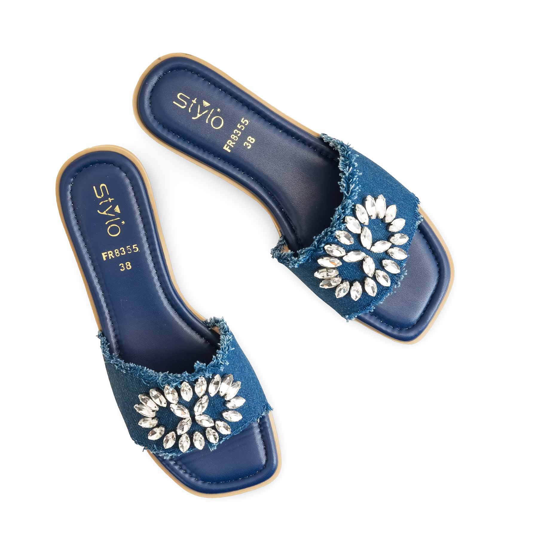 Blue Formal Slipper FR8355 - Image 5