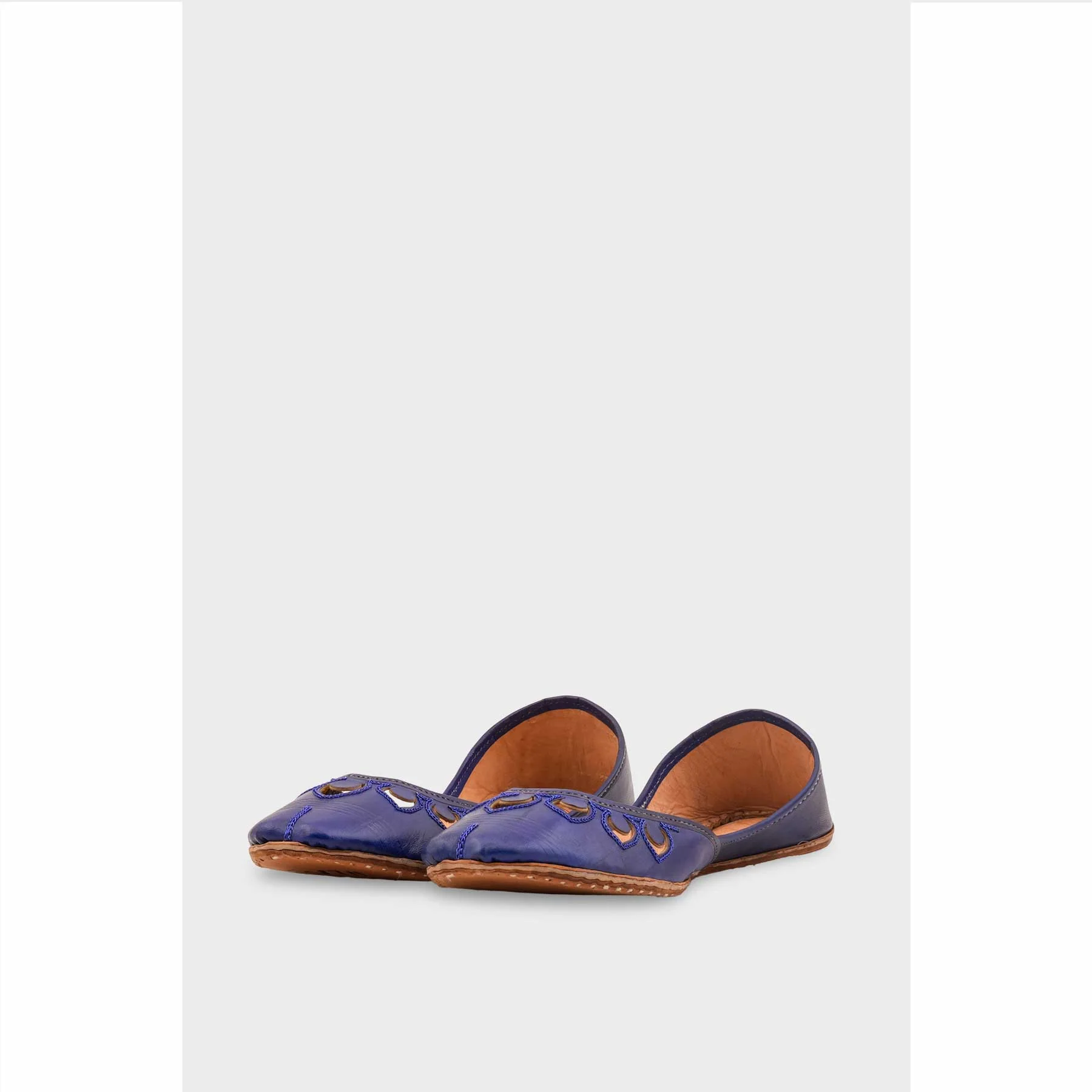 Blue Leather Khussa For Women EC8711 - Image 3