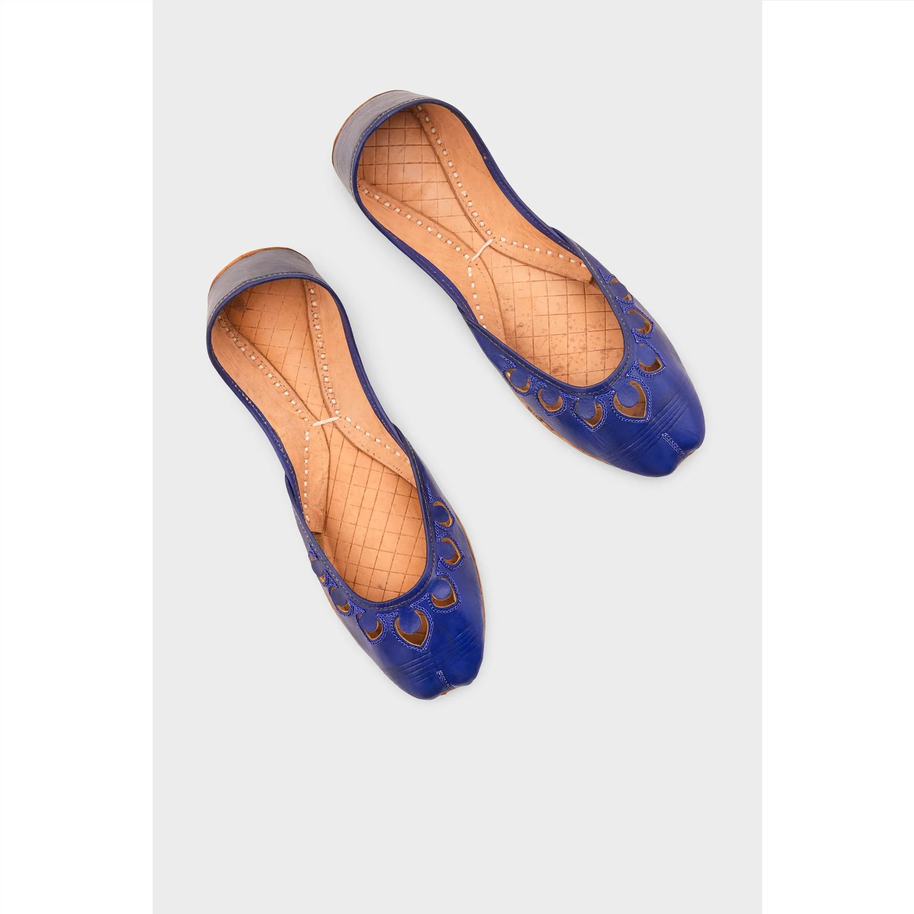 Blue Leather Khussa For Women EC8711 - Image 5