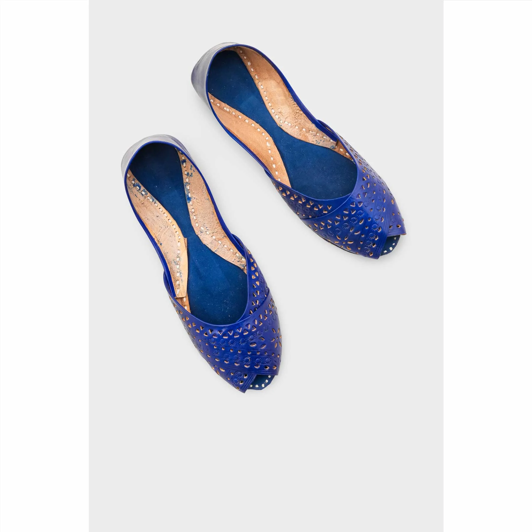 Blue Leather Khussa For Women EC8714 - Image 5