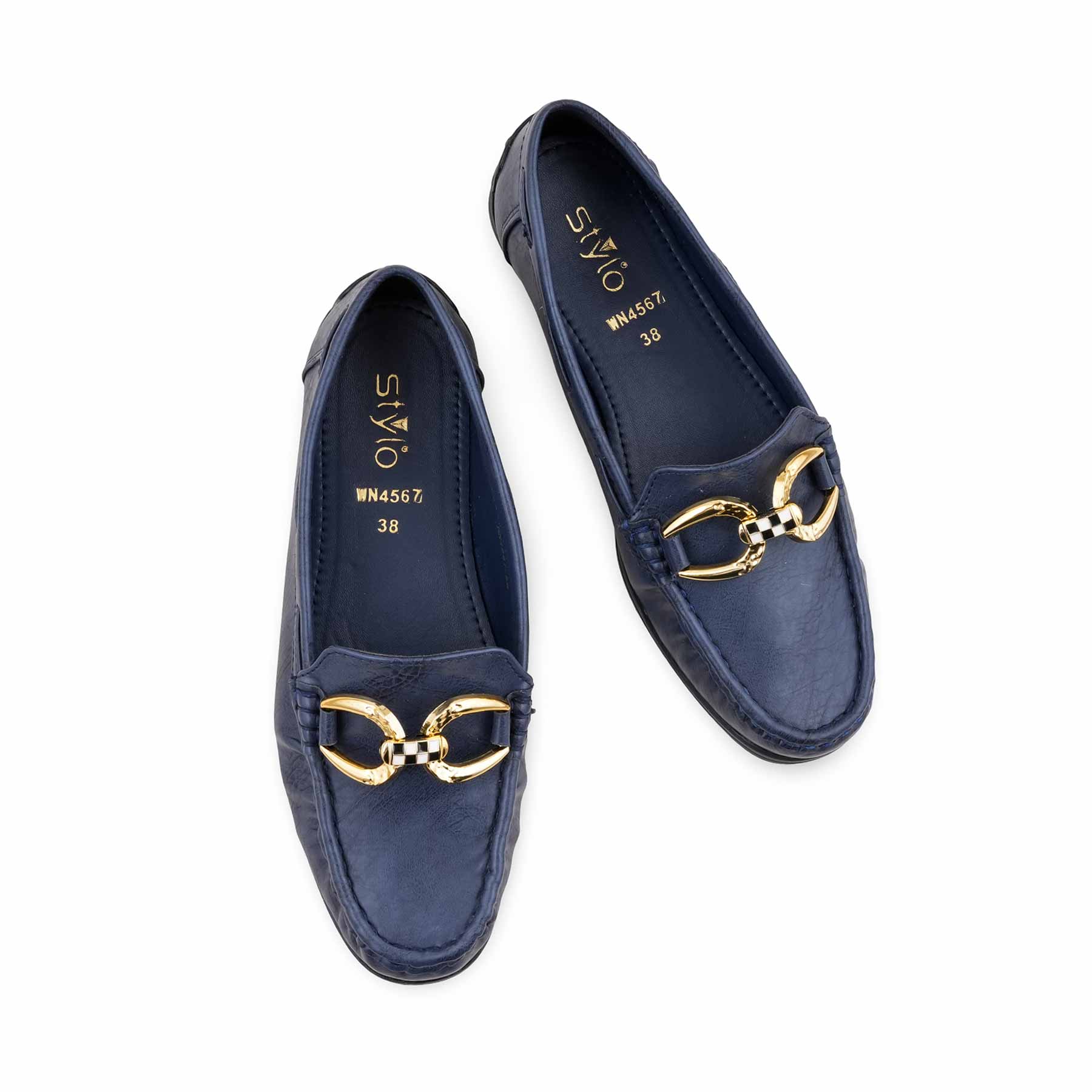 Blue Moccasin For Ladies WN4567 - Image 5