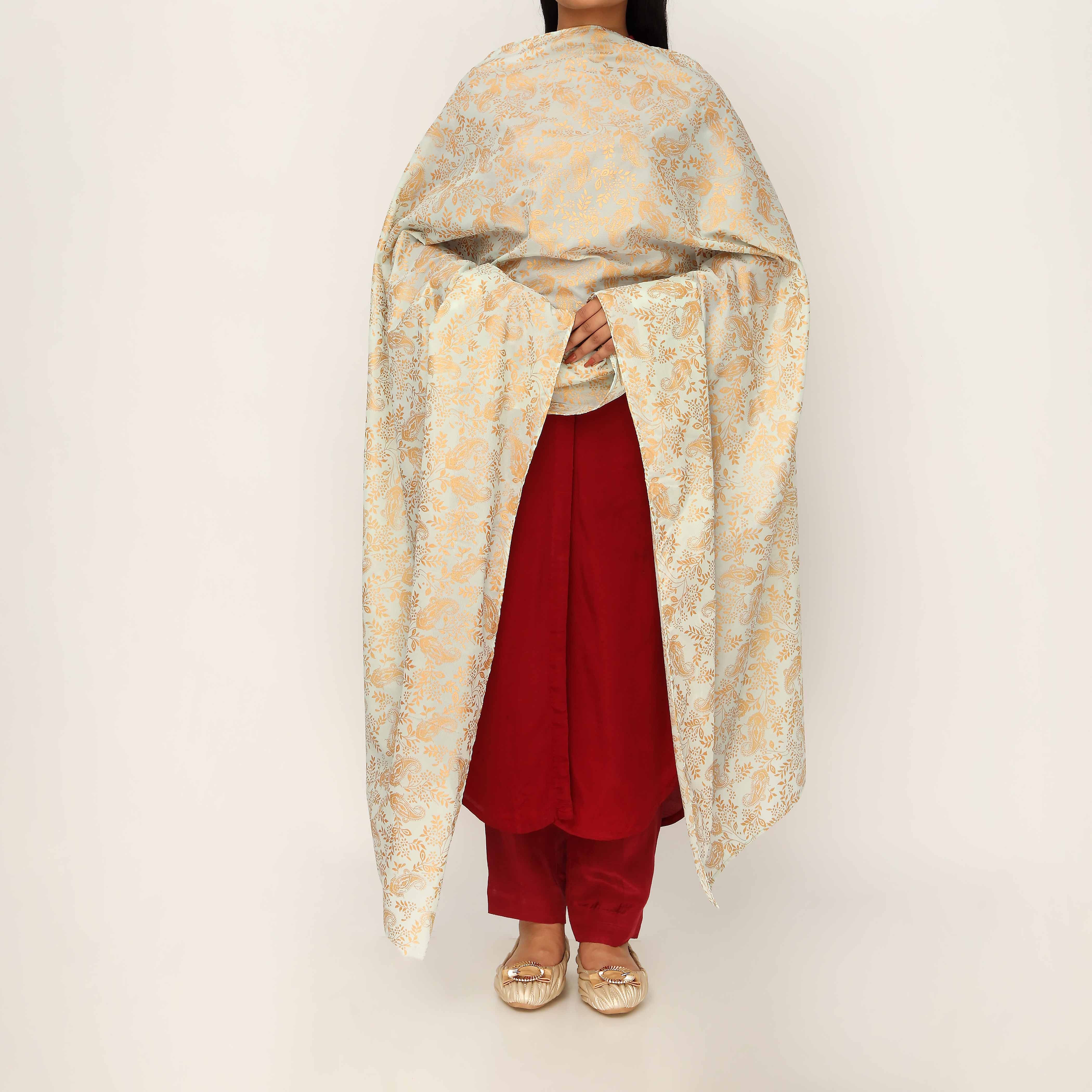Blue Plain Chiffon Dupatta PD5507 - Image 2