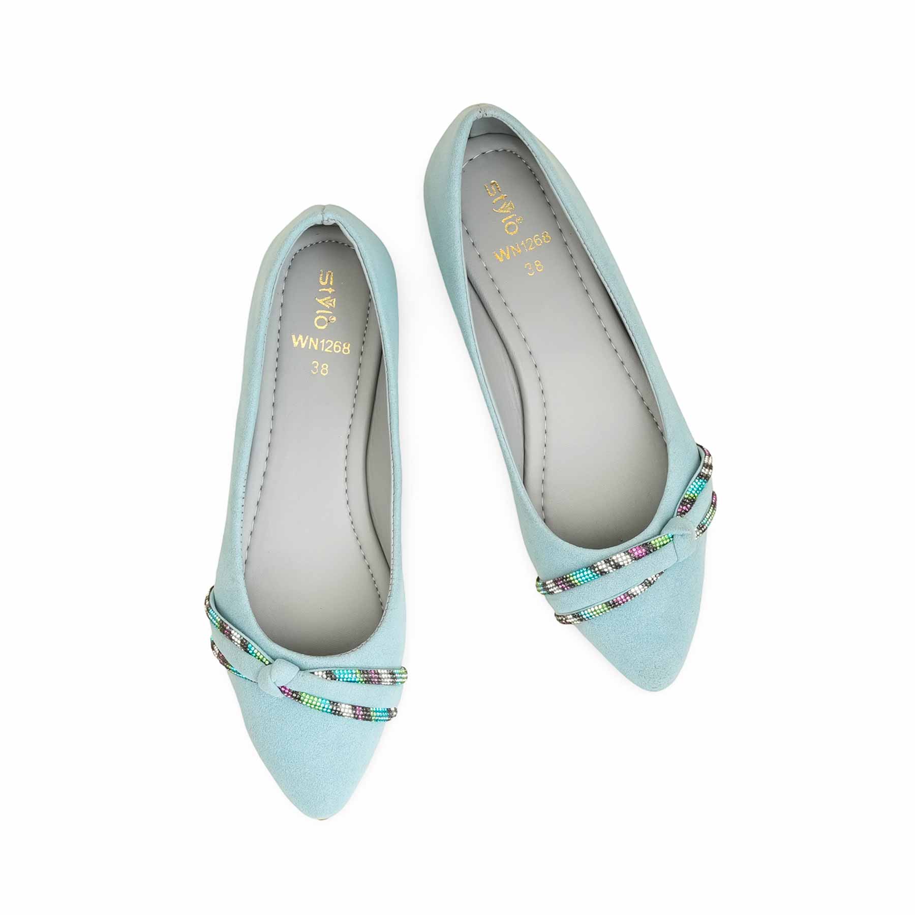 Blue Pumps For Women WN1268 - Image 5