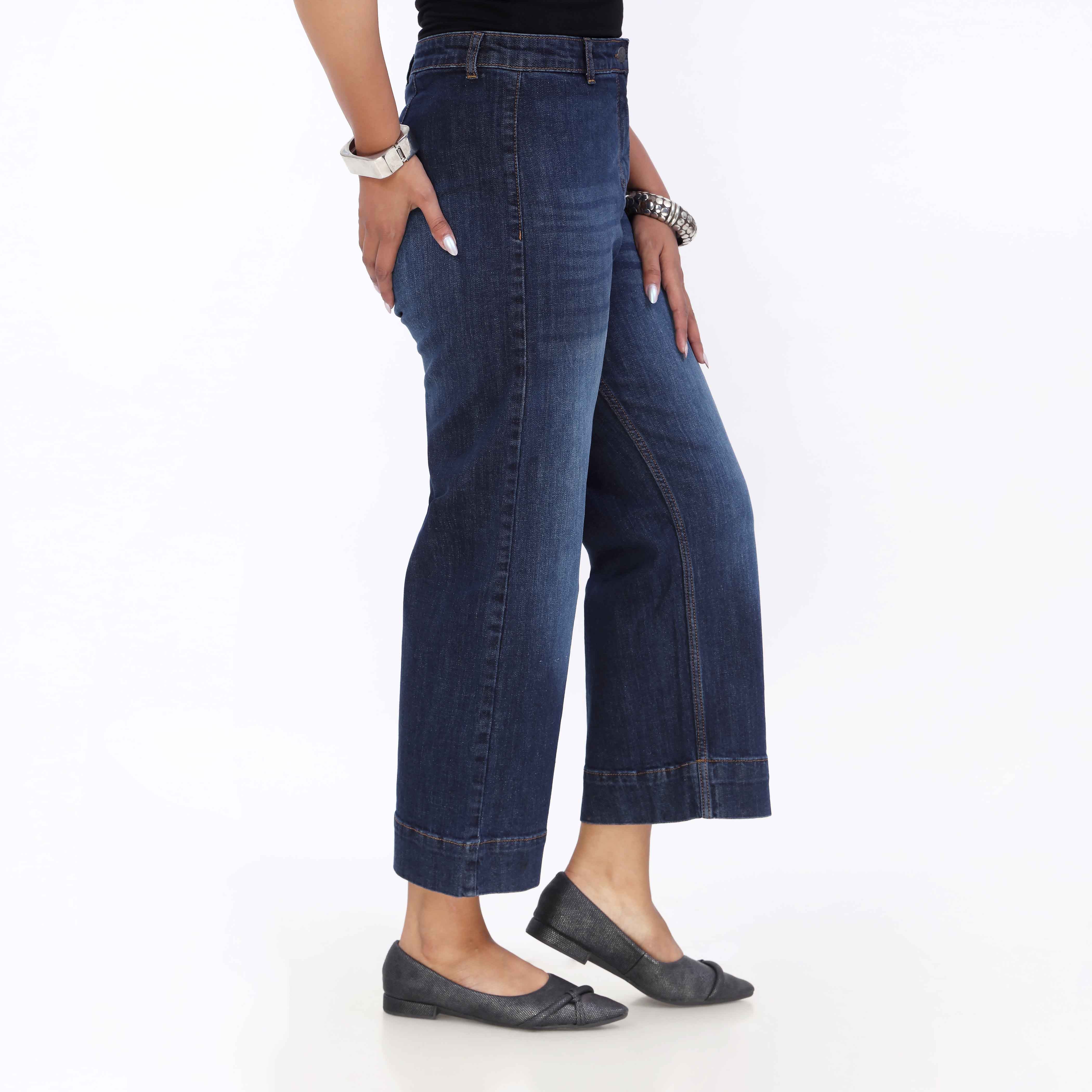 Blue Wide Leg Denim Pant PP5055 - Image 4