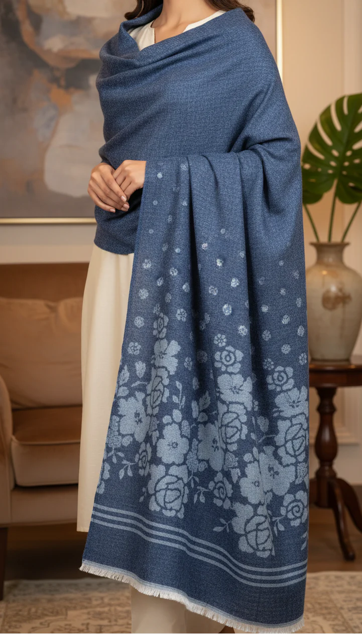 Blue Winter Stole PN5083 - Image 2