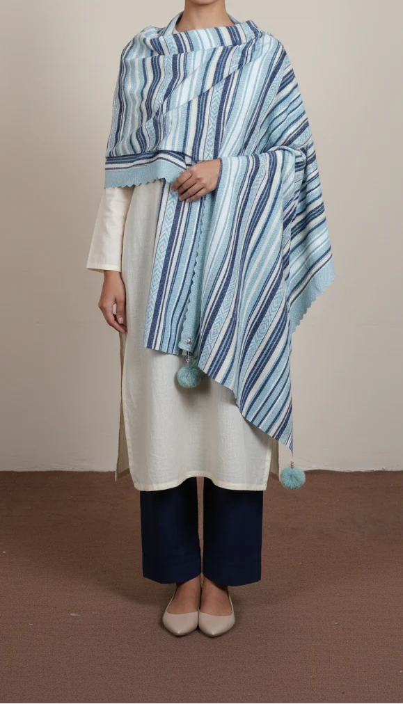 Blue Winter Stole PN5118