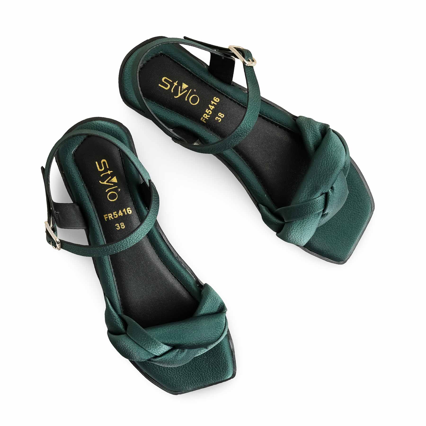 Botl Green Formal Sandal For Ladies FR5416 - Image 5