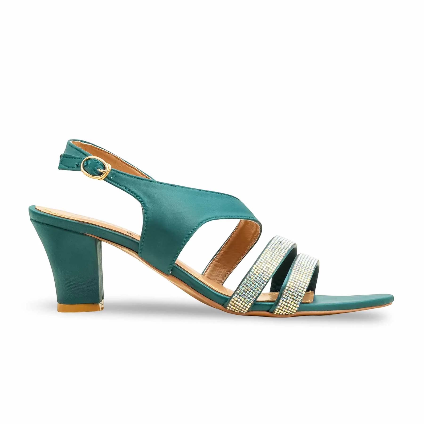 Botl Green Formal Sandal For Ladies FR5460 - Image 2